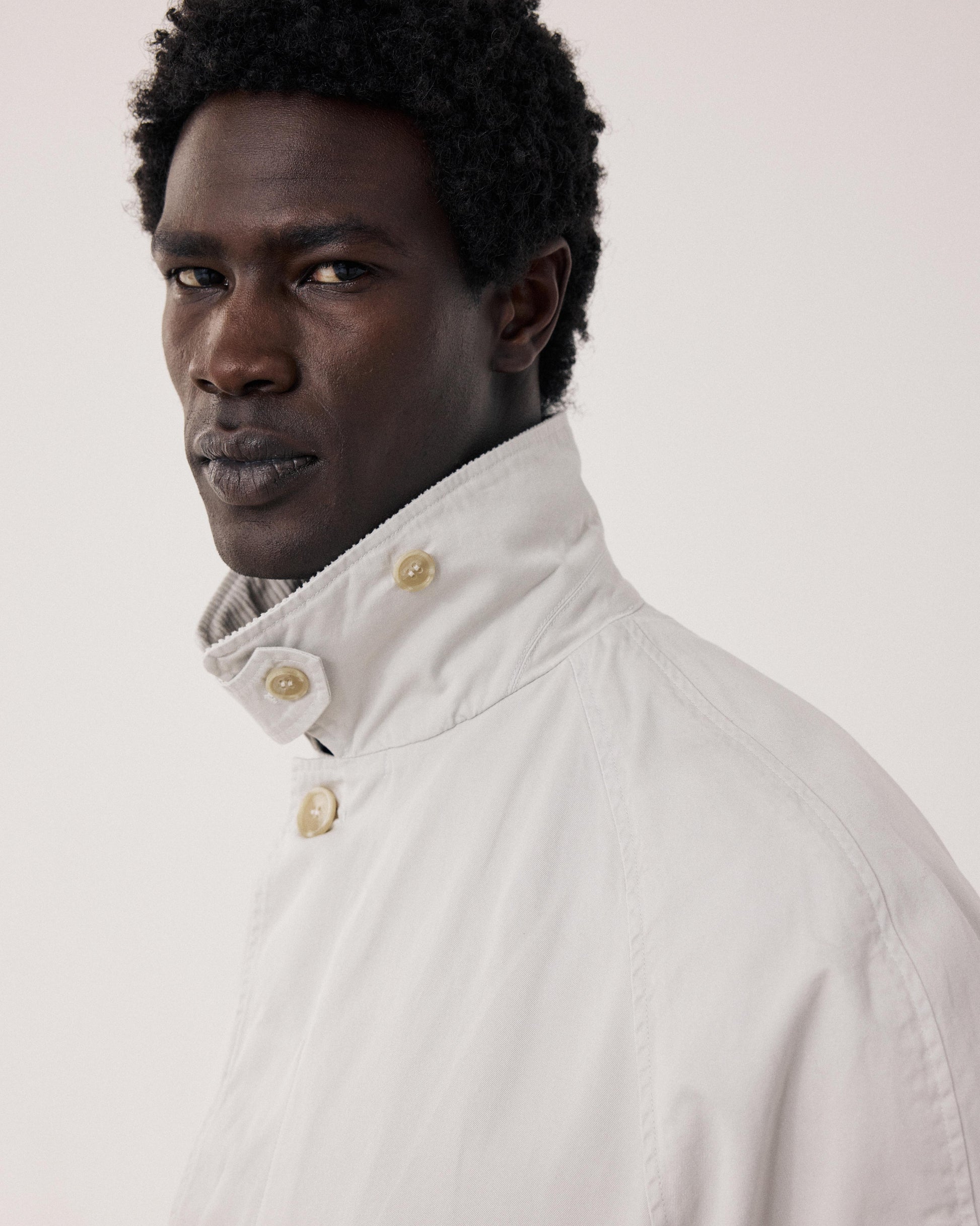 Manteau Homme en Gabardine de Coton Beige Cooler BFE2127-52