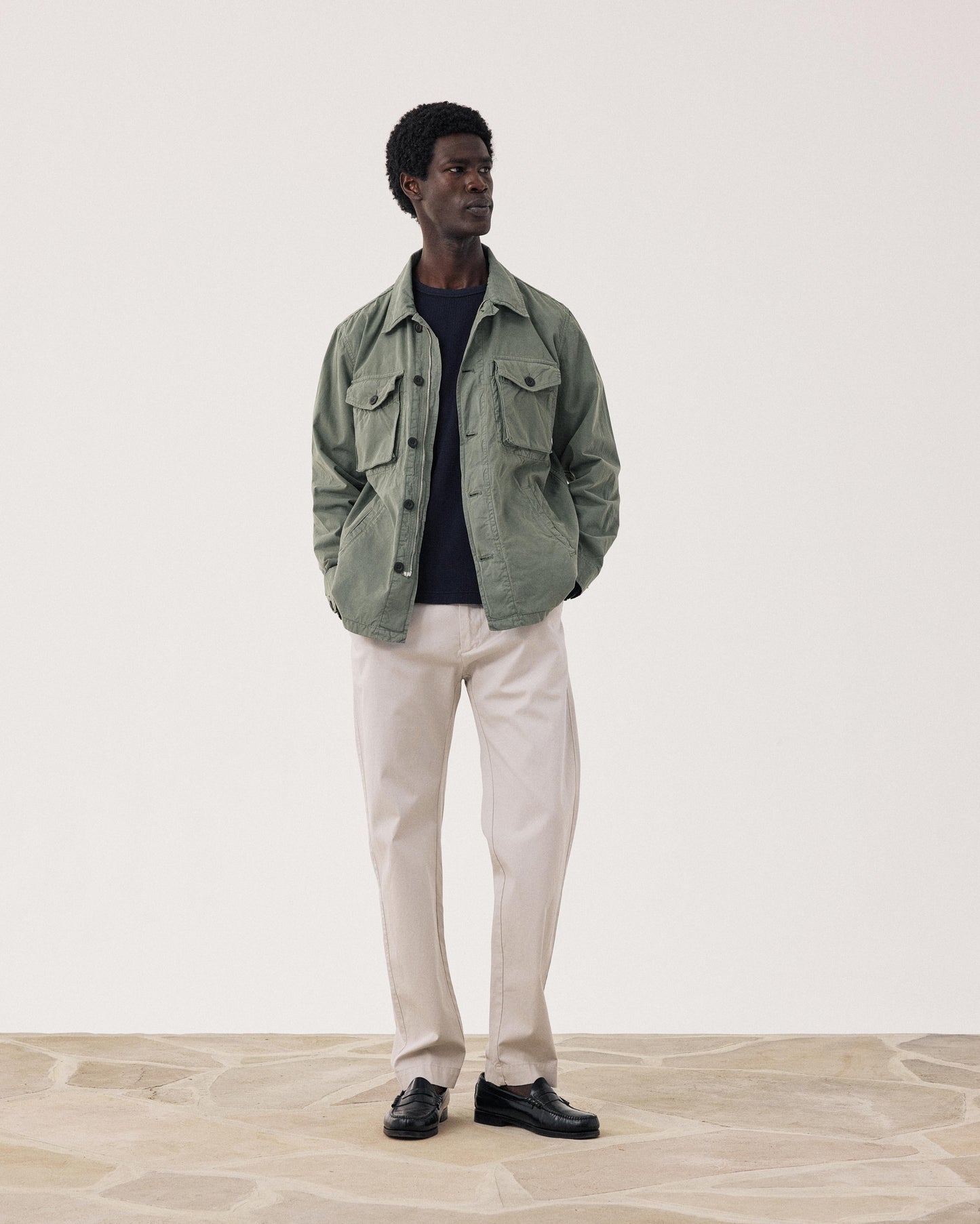 Veste Homme en Chino Vert Militaire Jonah BFE3123-02