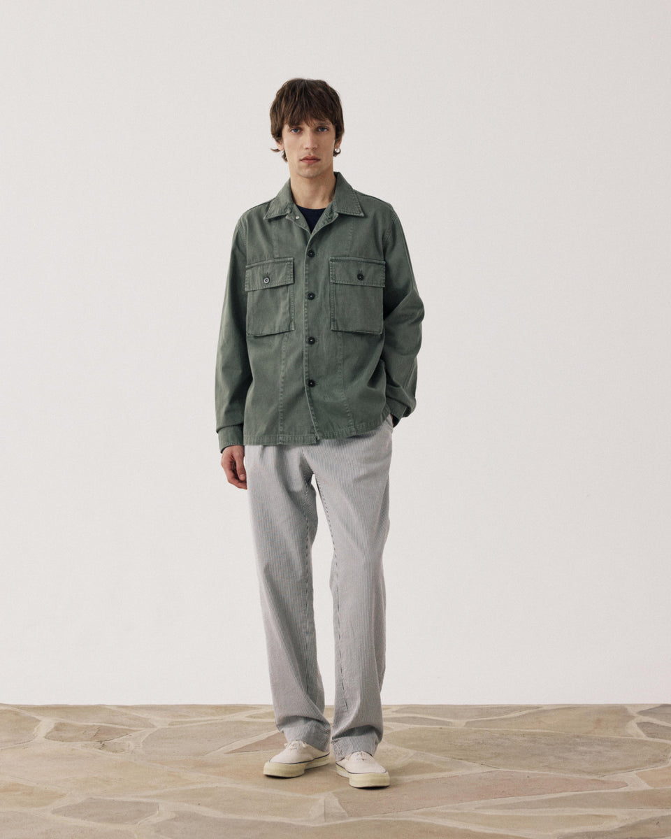 Veste Homme en Coton à Chevrons Vert Militaire Dar - Image alternative