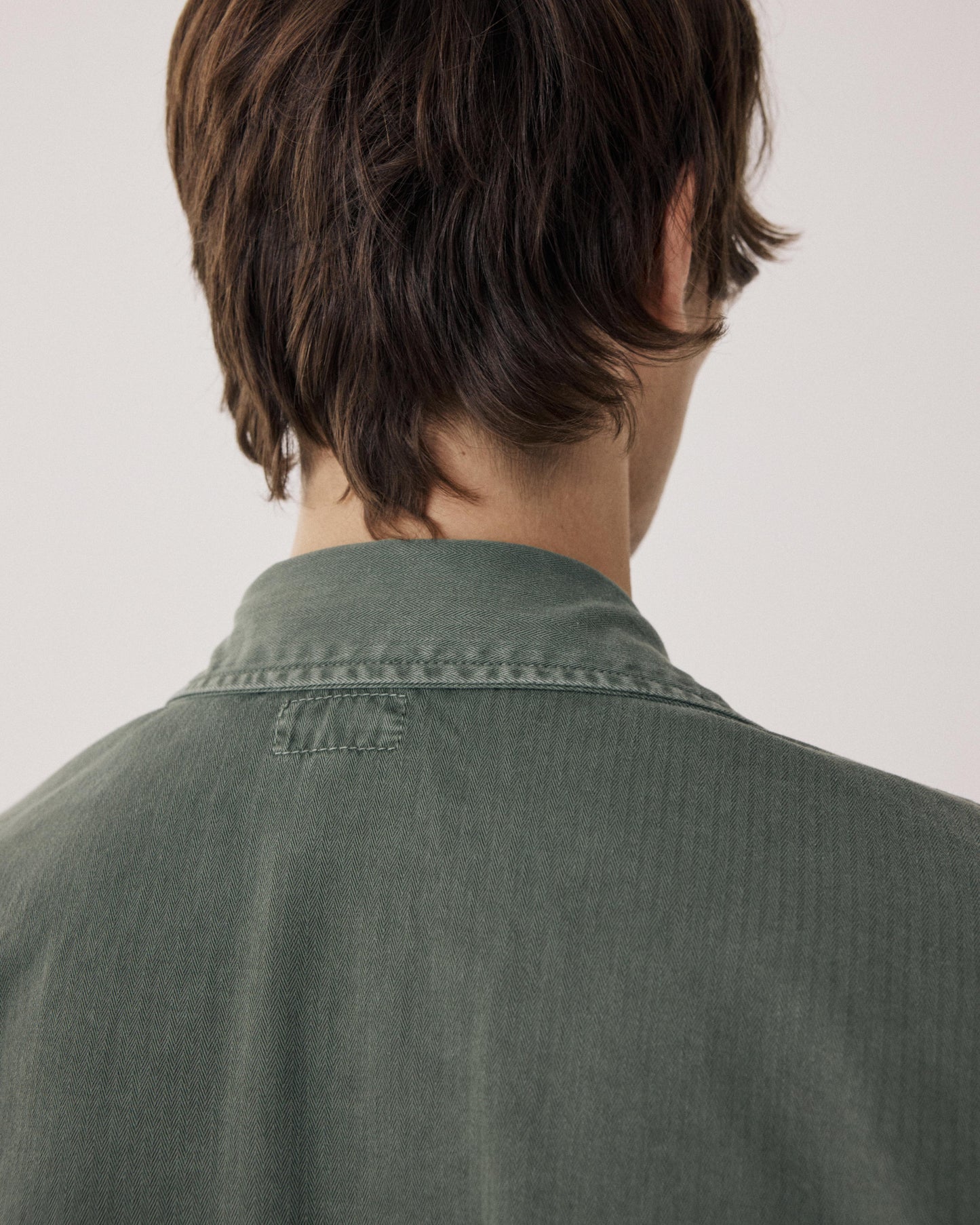 Men's Military Green Herringbone Cotton Jacket Dar BFE5124-02
