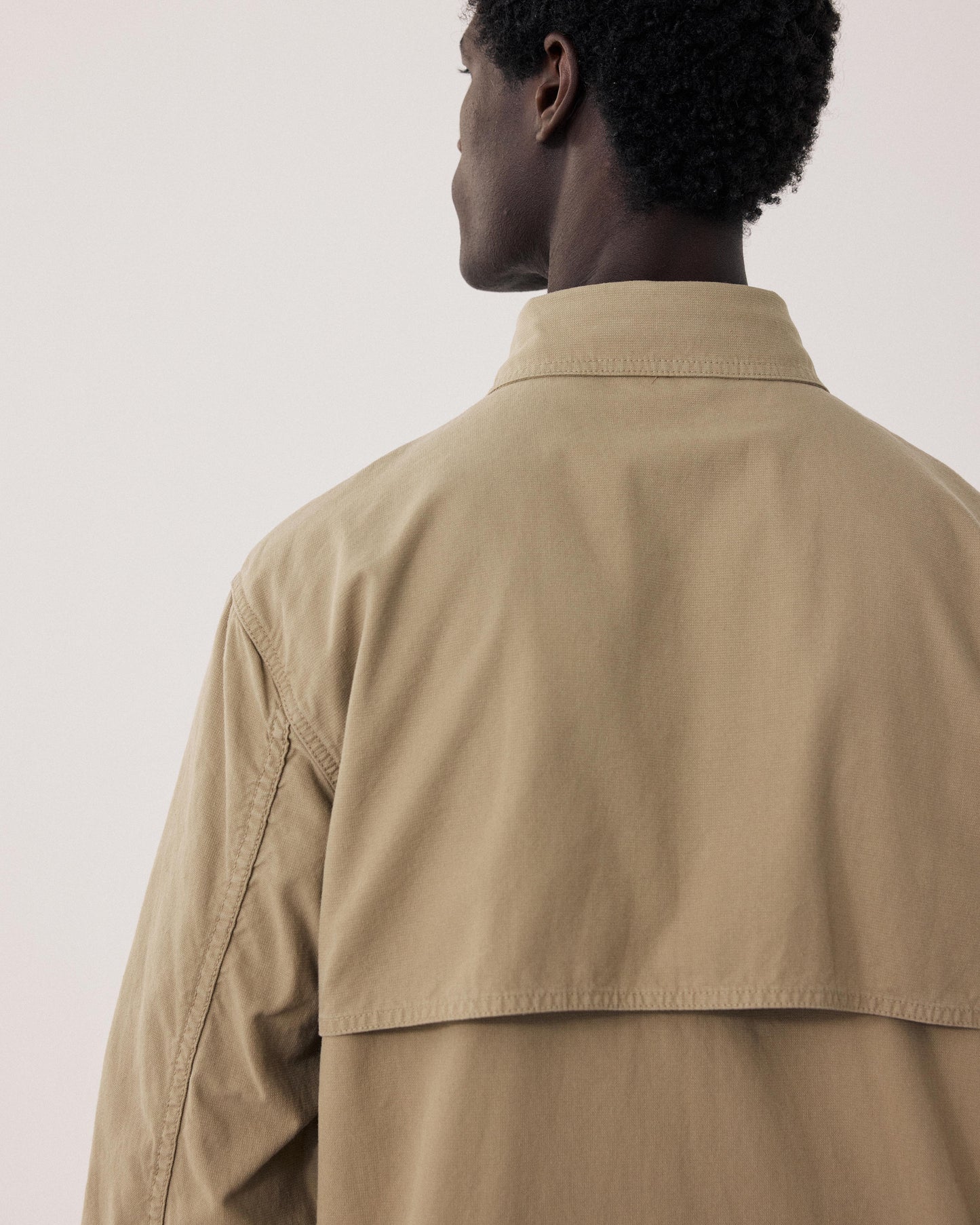 Chaqueta de hombre de algodón beige tipo drill BFE9126-02