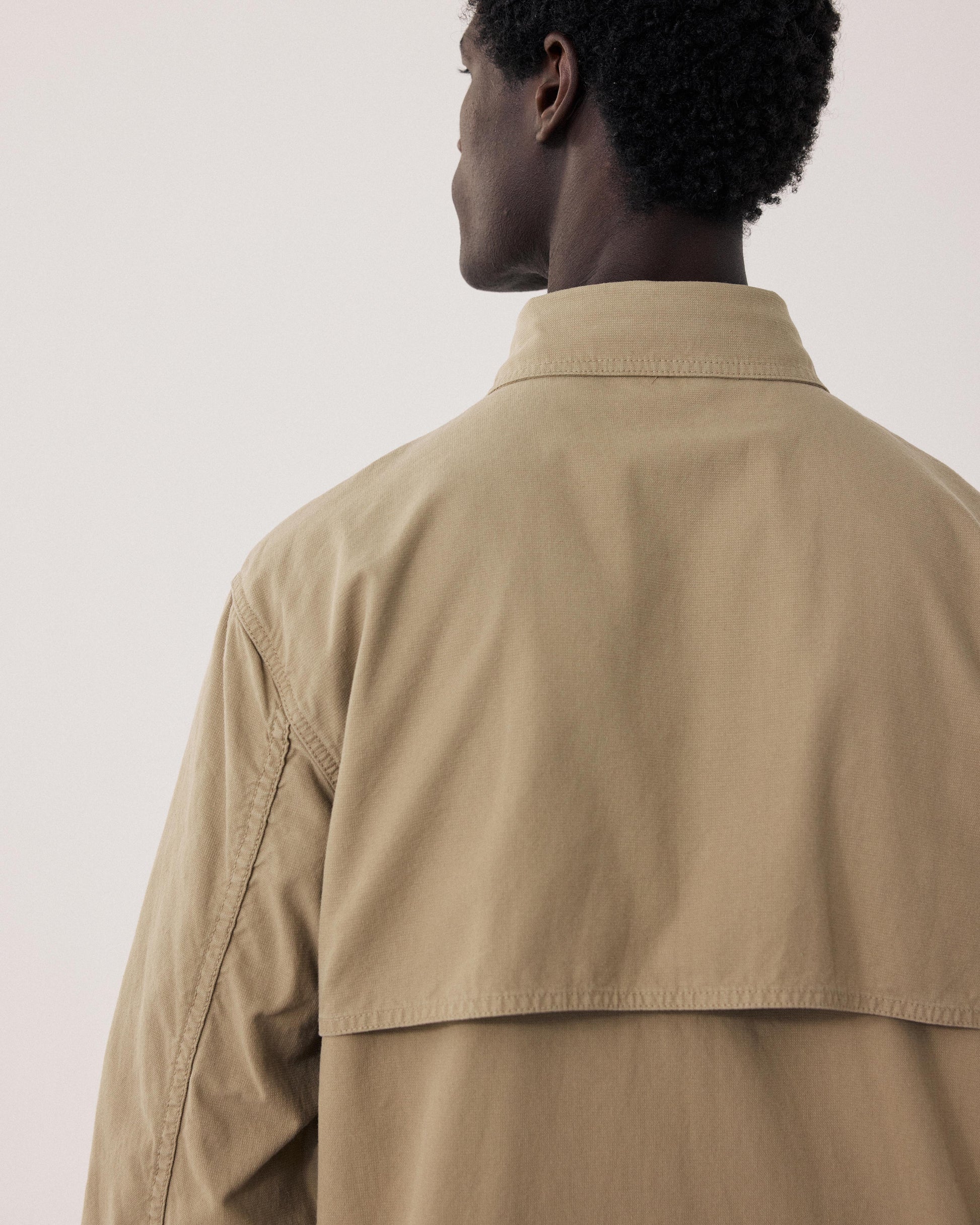 Chaqueta de hombre de algodón beige tipo drill BFE9126-02