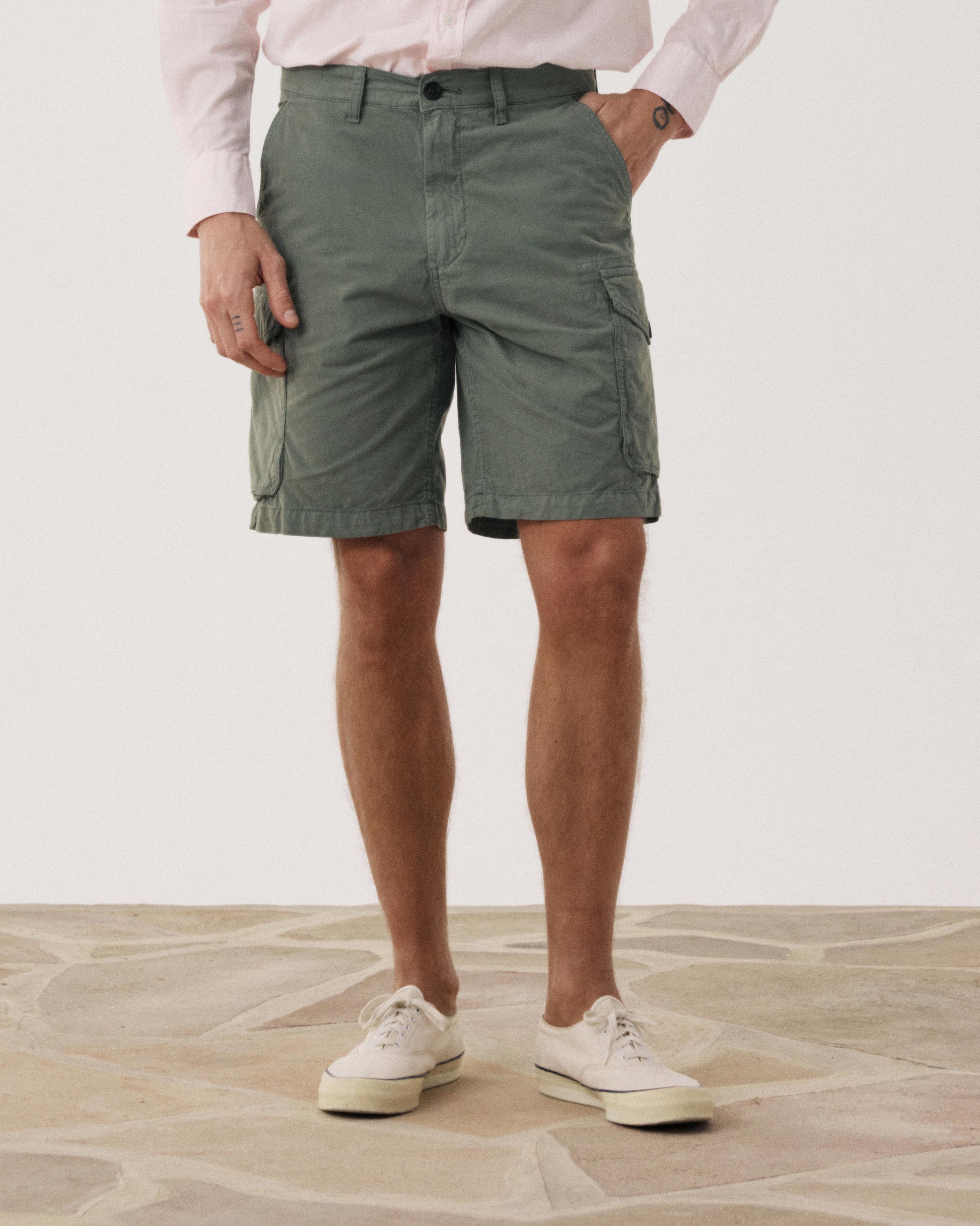 Short Homme en Chino Vert Militaire Battle BFF1123-02