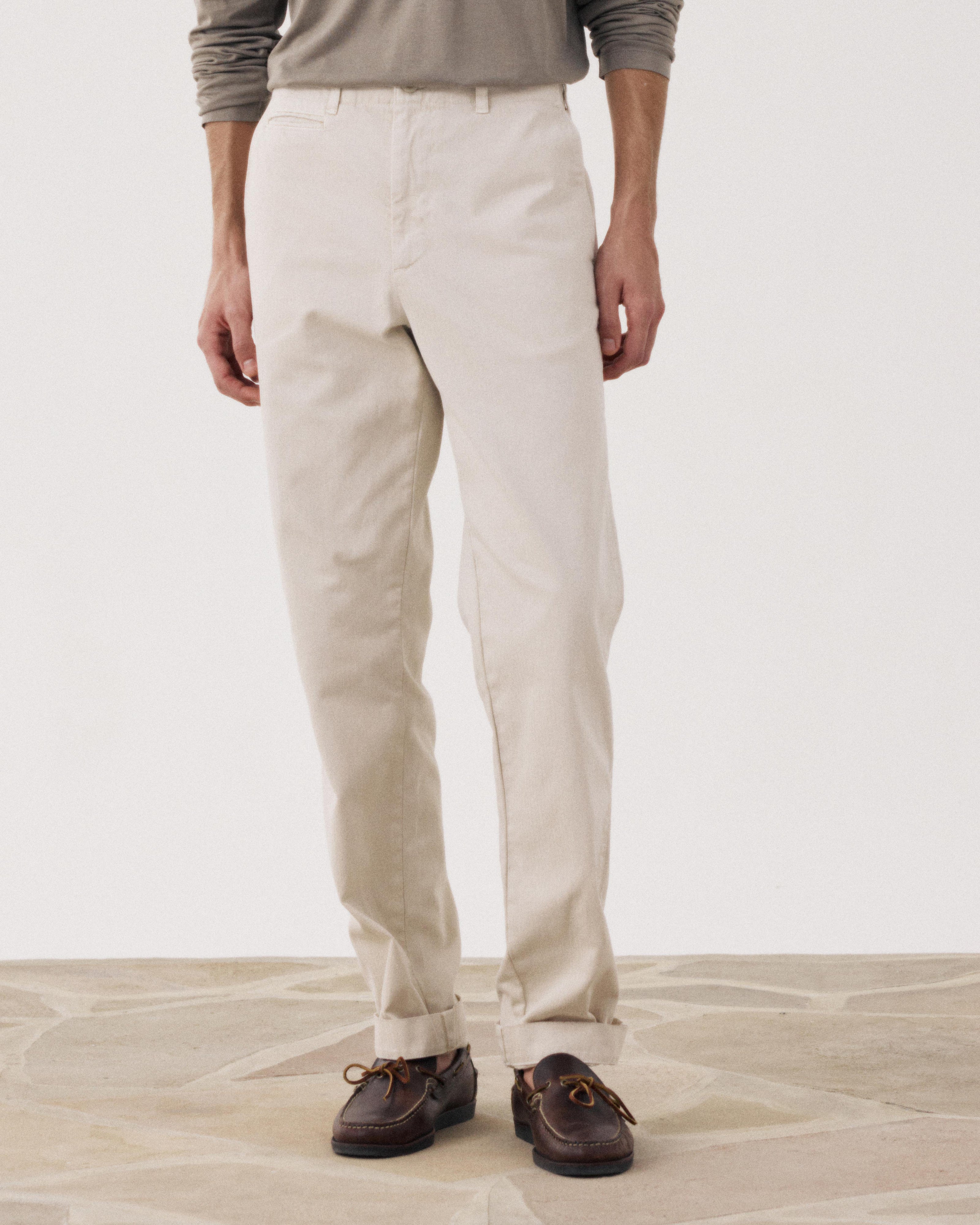 Pantalon Homme en Coton à Chevrons Beige Taos BFF5124-04