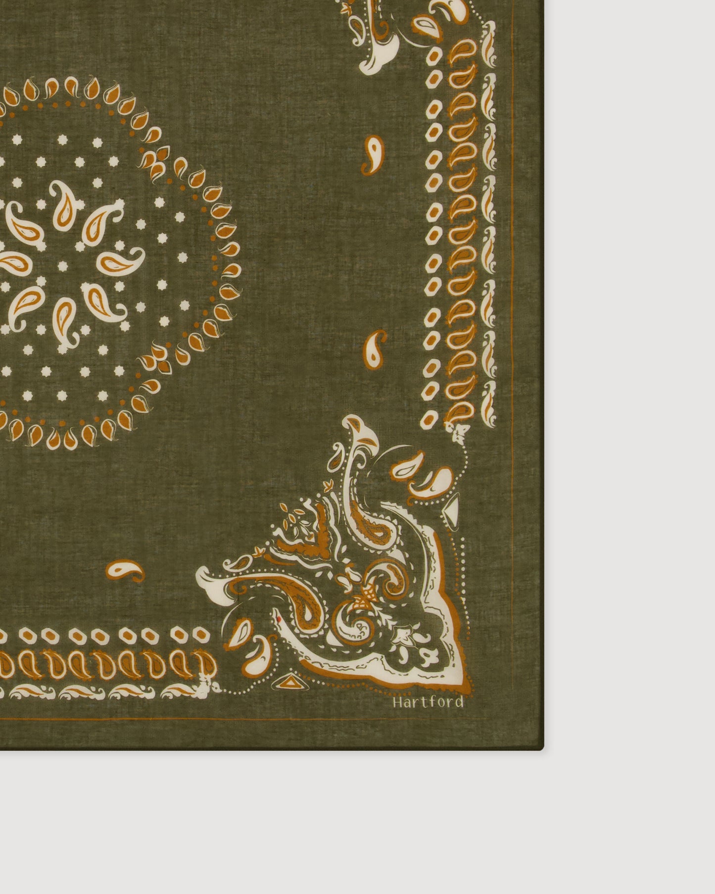Echarpe Homme carrée Vert Militaire Bandana Paisley