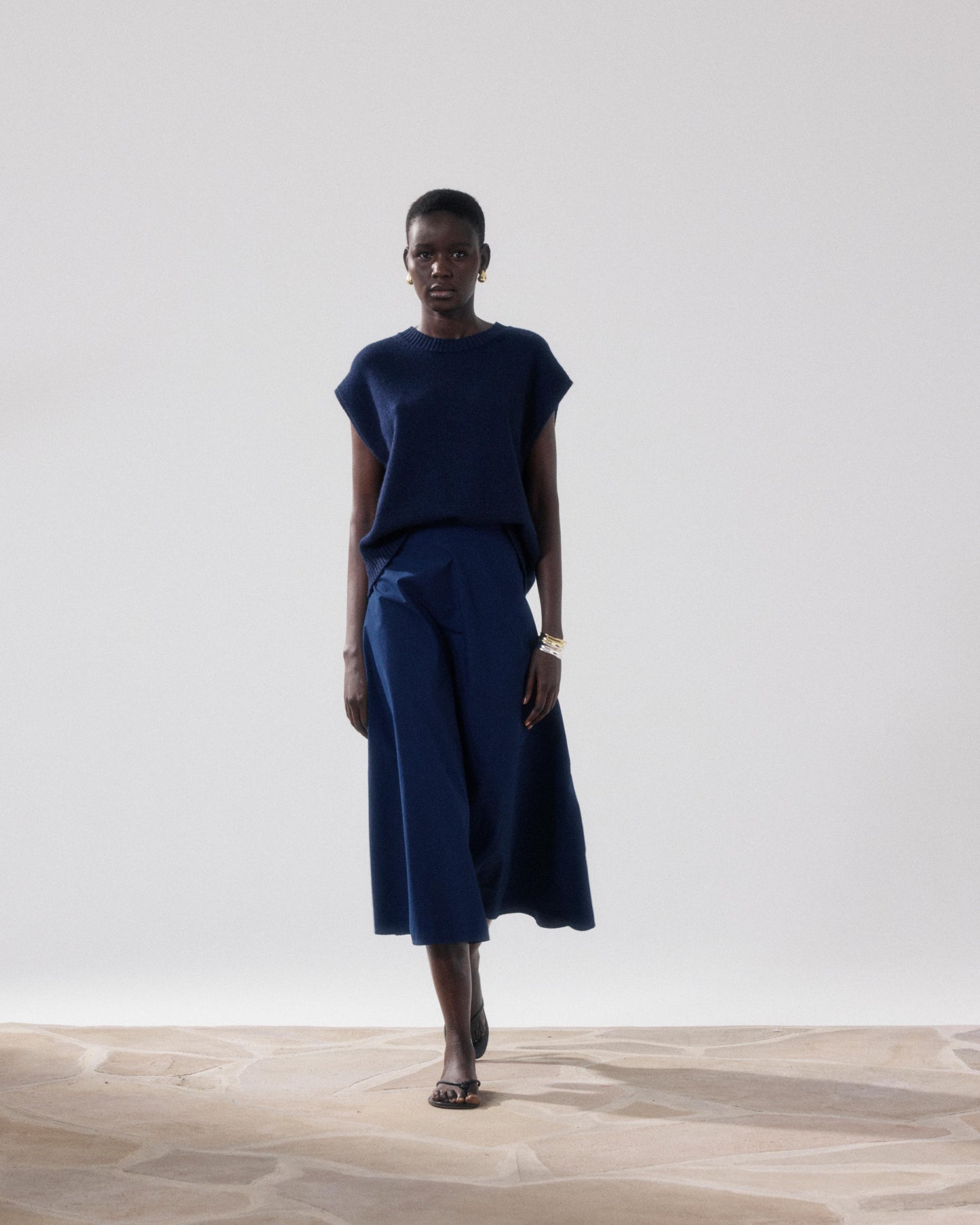 Jupe Femme en Popeline Bleu Nuit Joyce