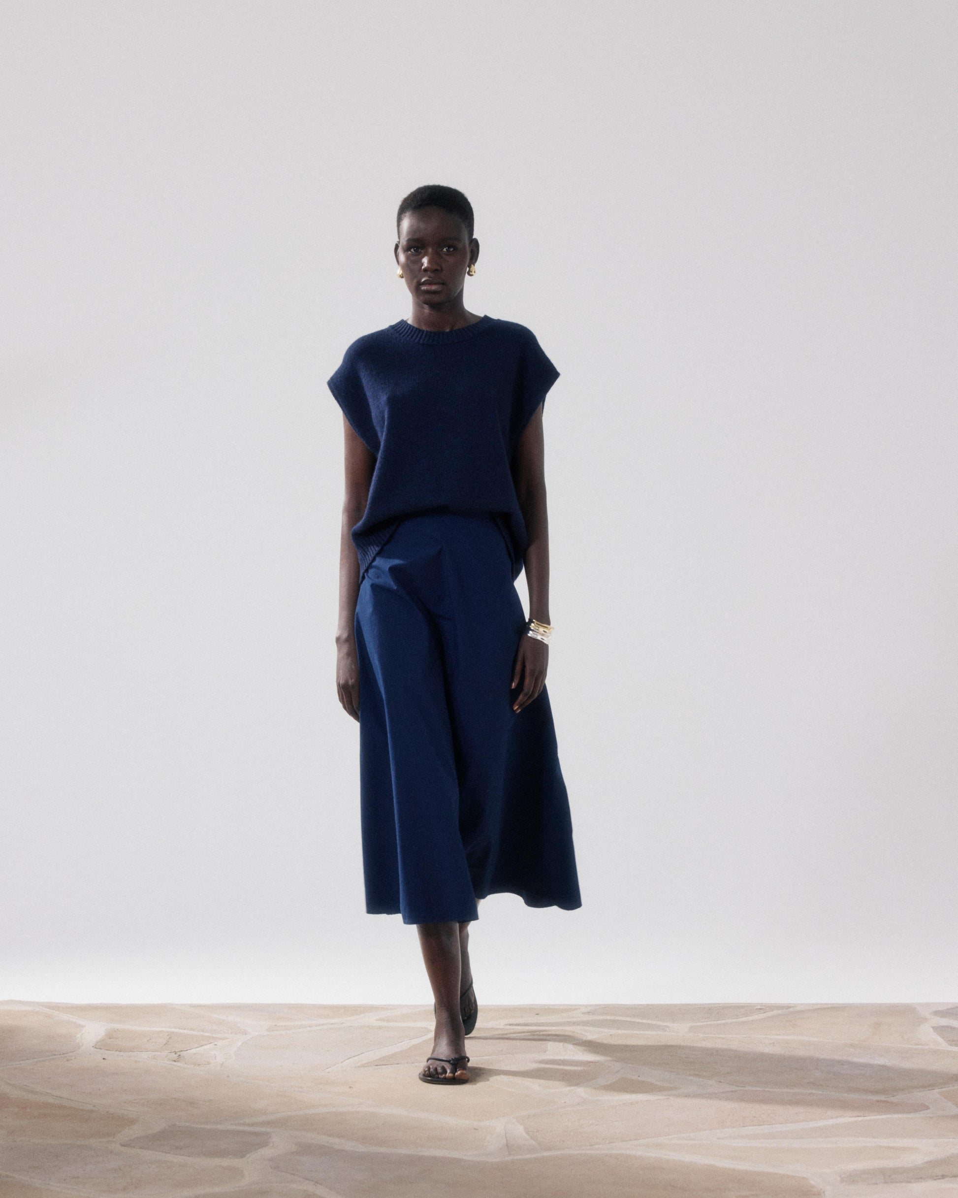 Jupe Femme en Popeline Bleu Nuit Joyce