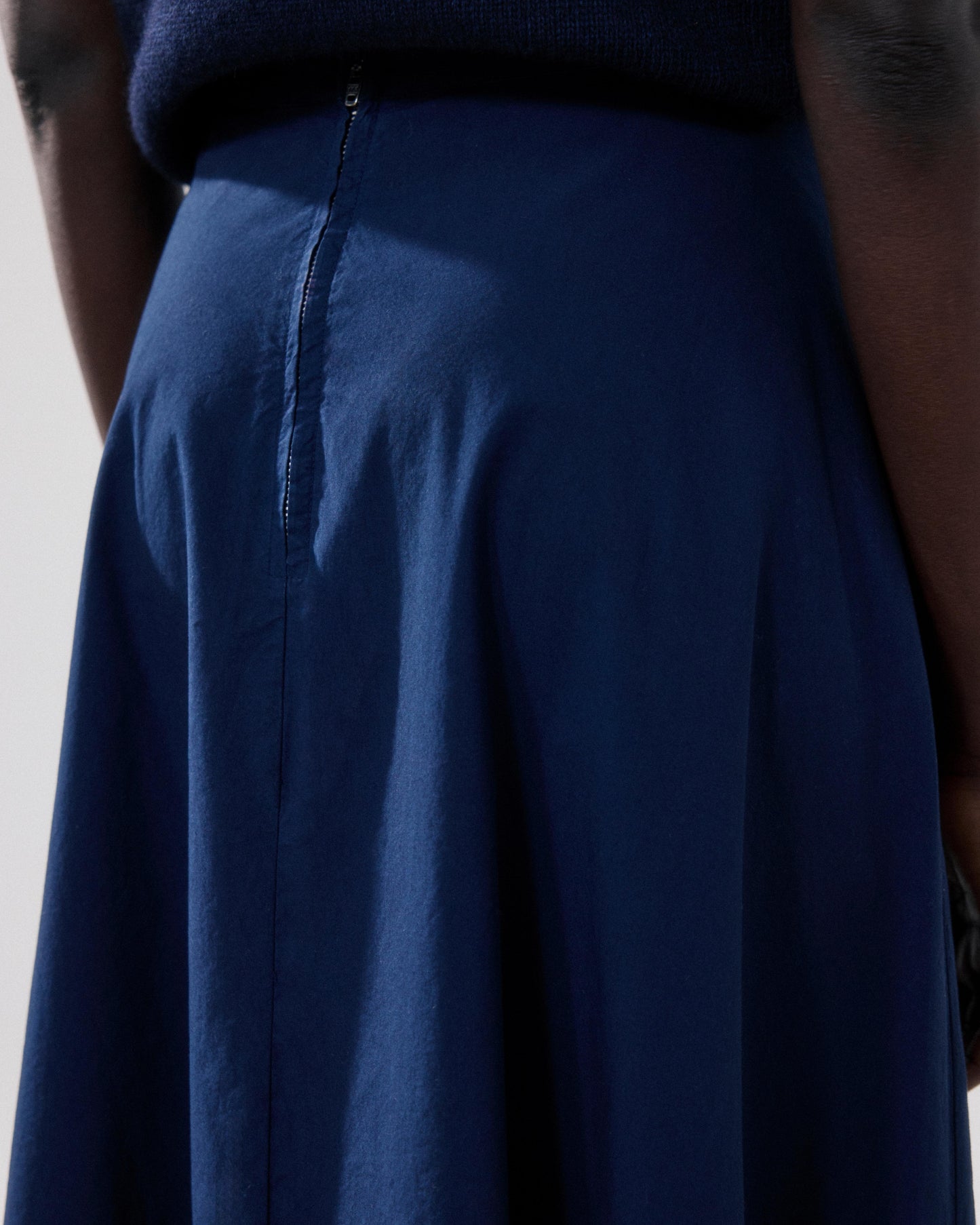 Jupe Femme en Popeline Bleu Nuit Joyce