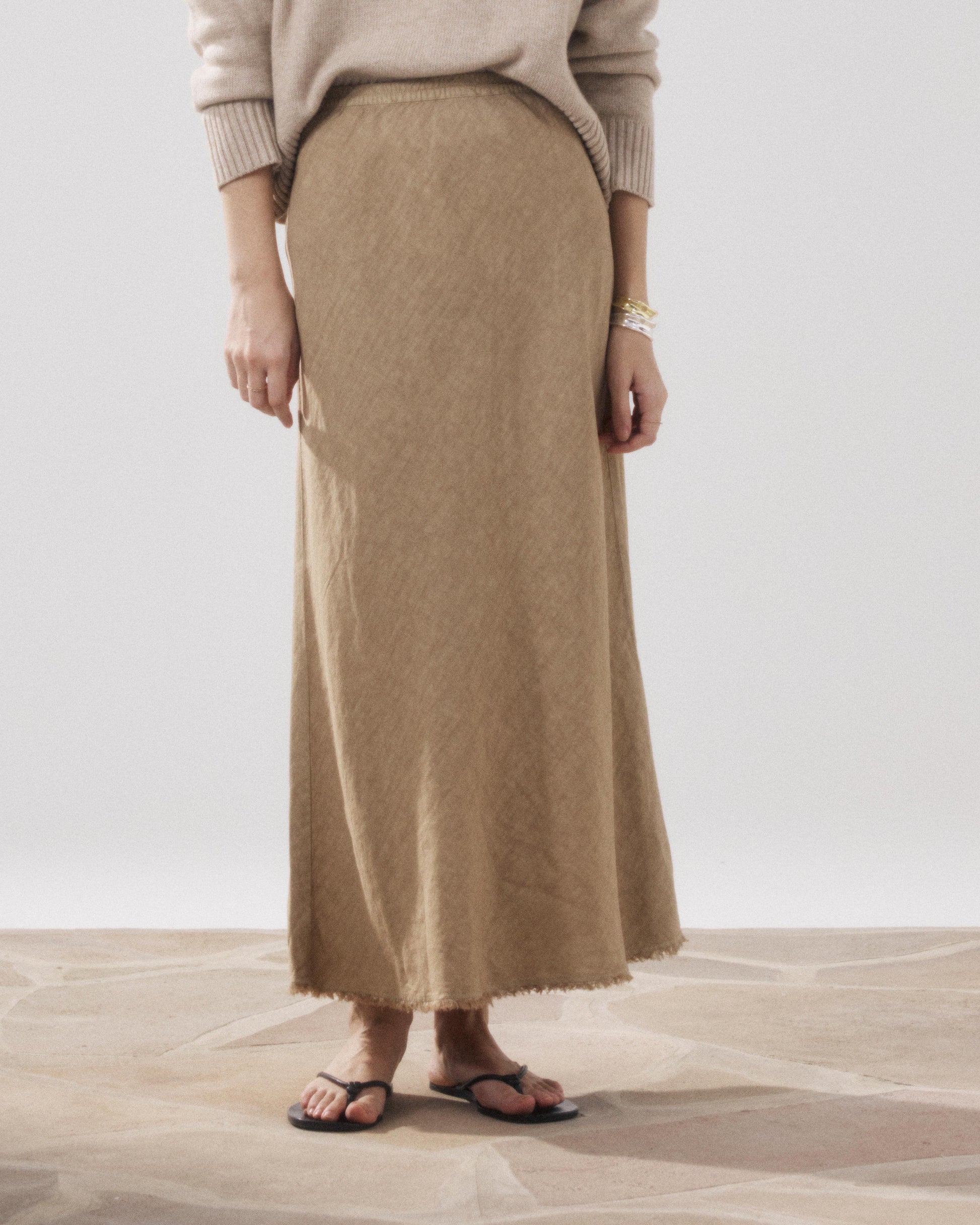 Jupe Femme en Lin Beige Julie