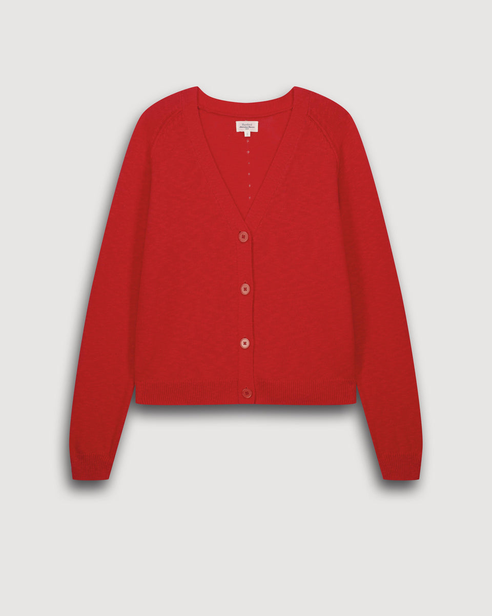 Cardigan Femme en Coton Flammé Rouge Montana - Image 3