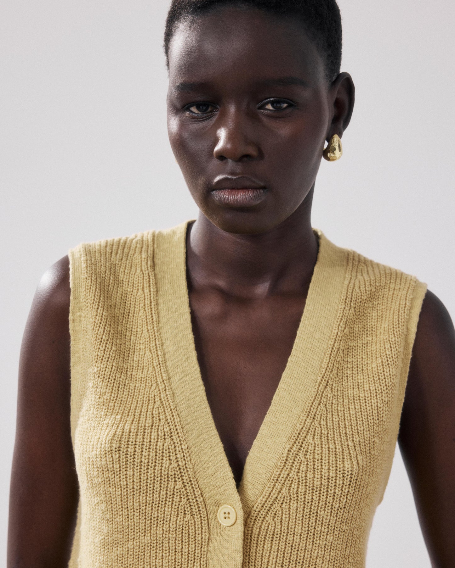 Pull Femme en Coton Flammé Moutarde Molka