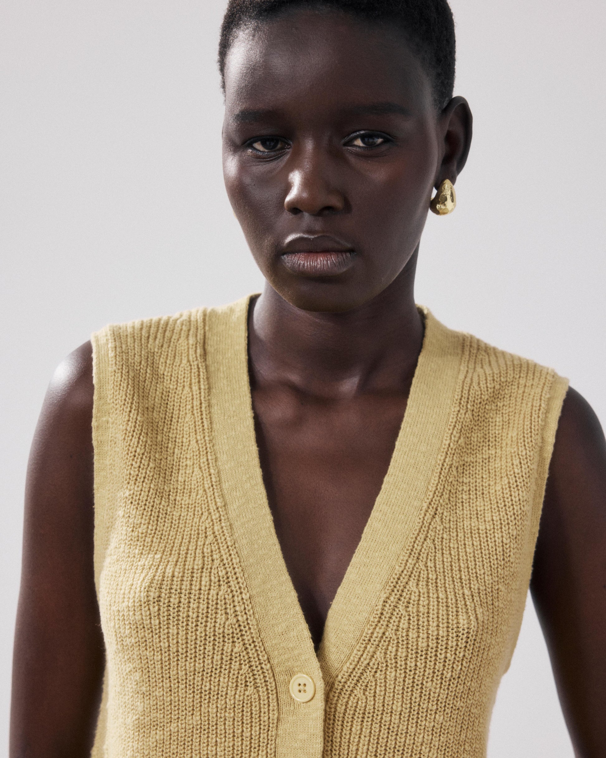 Pull Femme en Coton Flammé Moutarde Molka