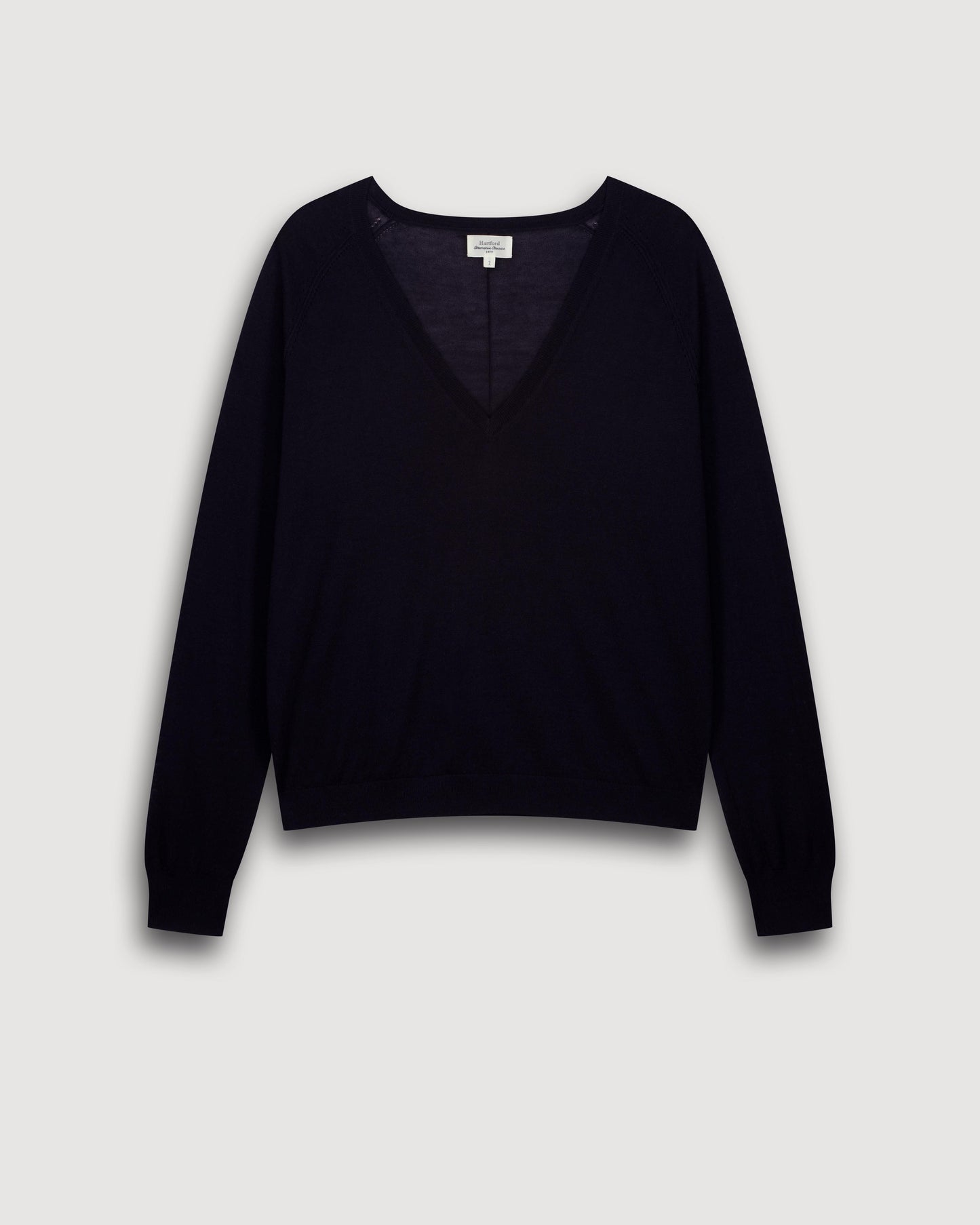 Pull Femme en Laine Mérinos Bleu Marine Miatile
