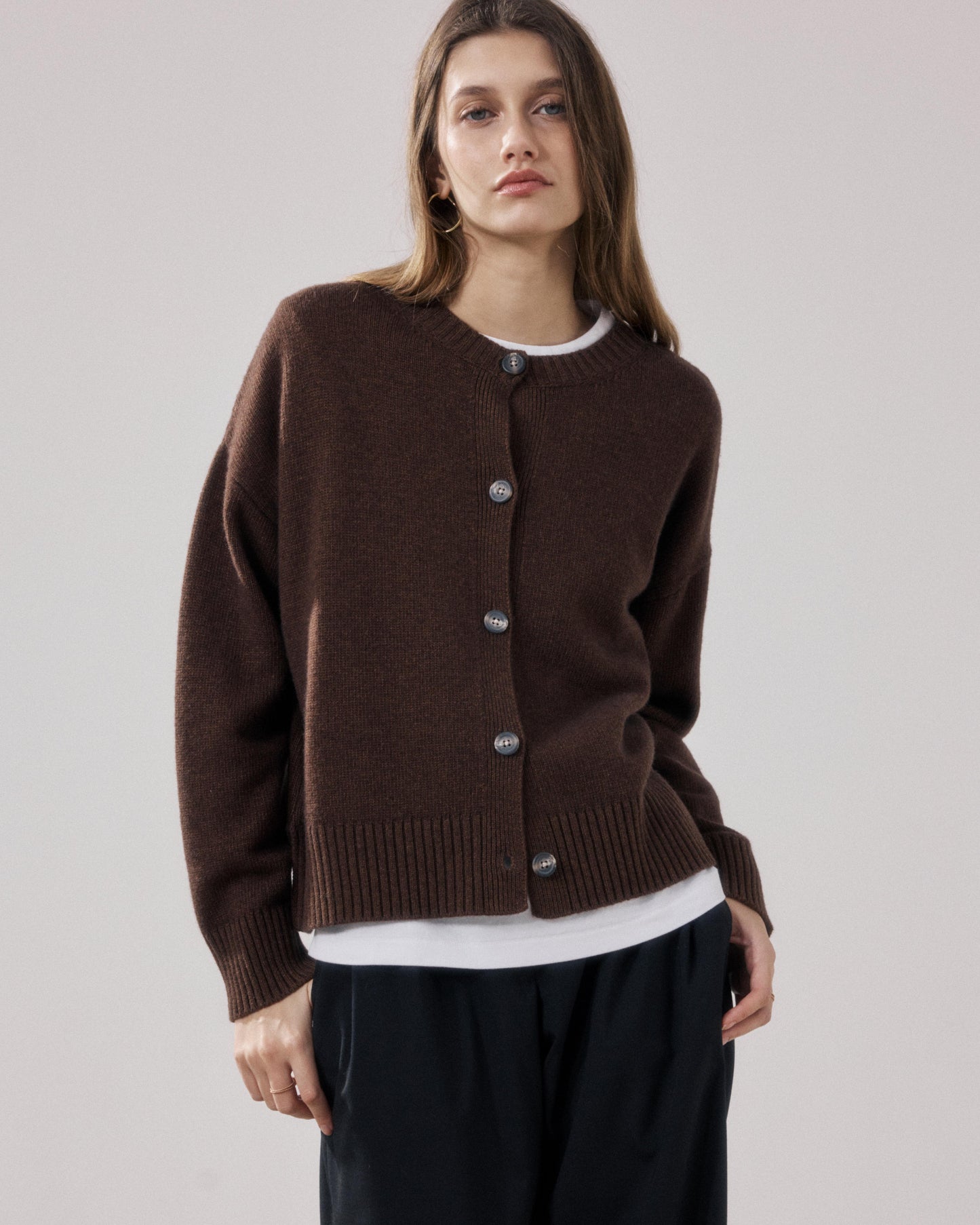 Pull Femme en Laine & Cachemire Marron Mesmine