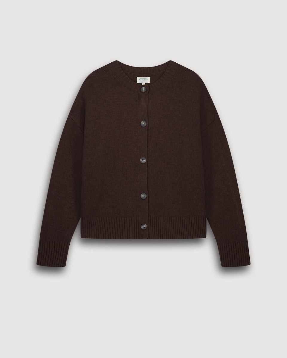 Pull Femme en Laine Mélangée Marron Mesmine - Image 3