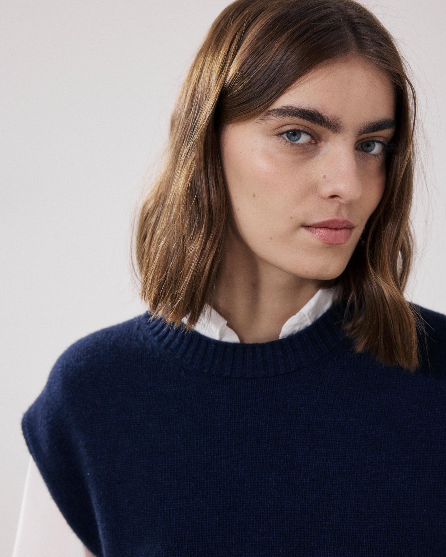 Pull Femme en Laine & Cachemire Bleu Marine Mayra