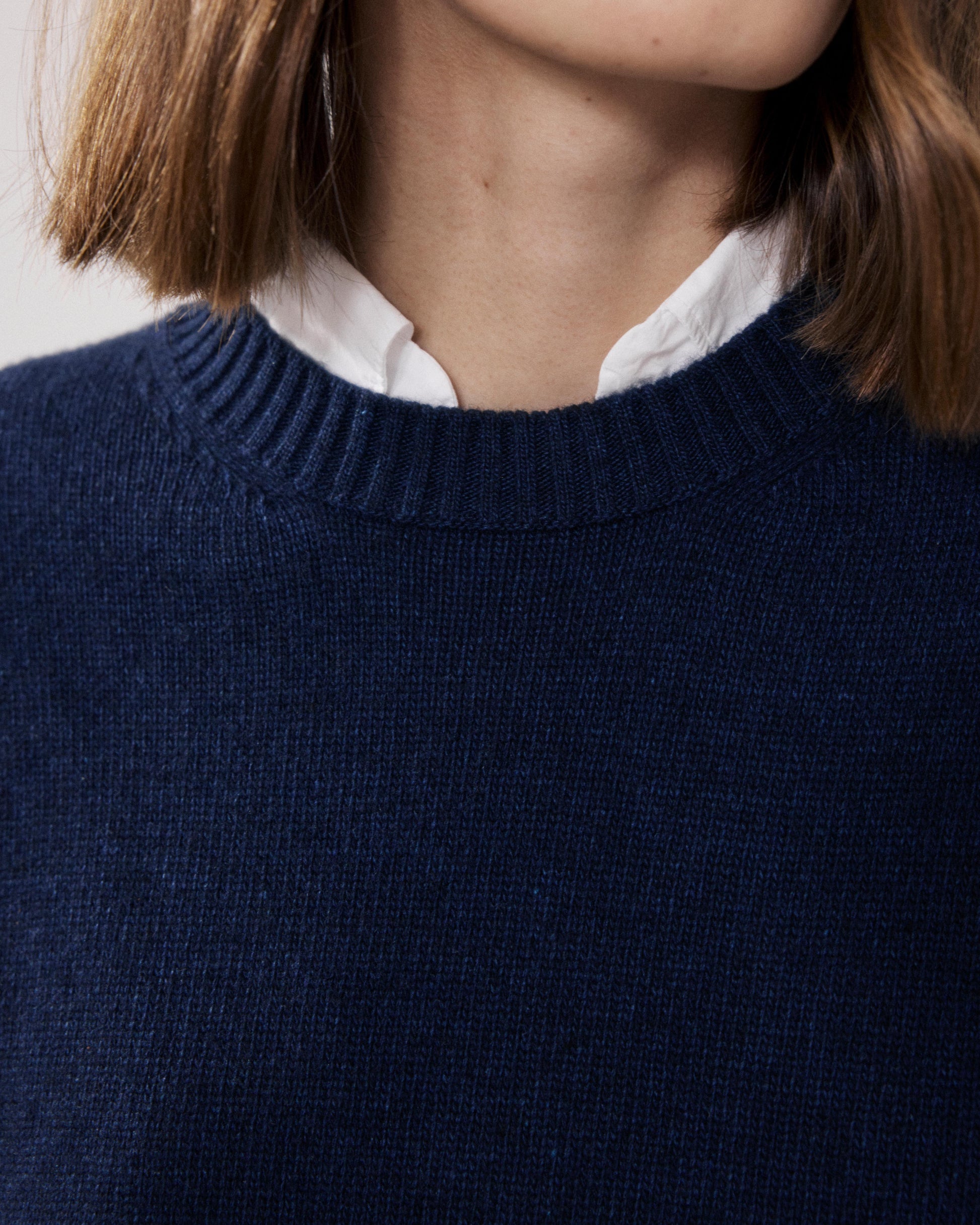 Pull Femme en Laine & Cachemire Bleu Marine Mayra