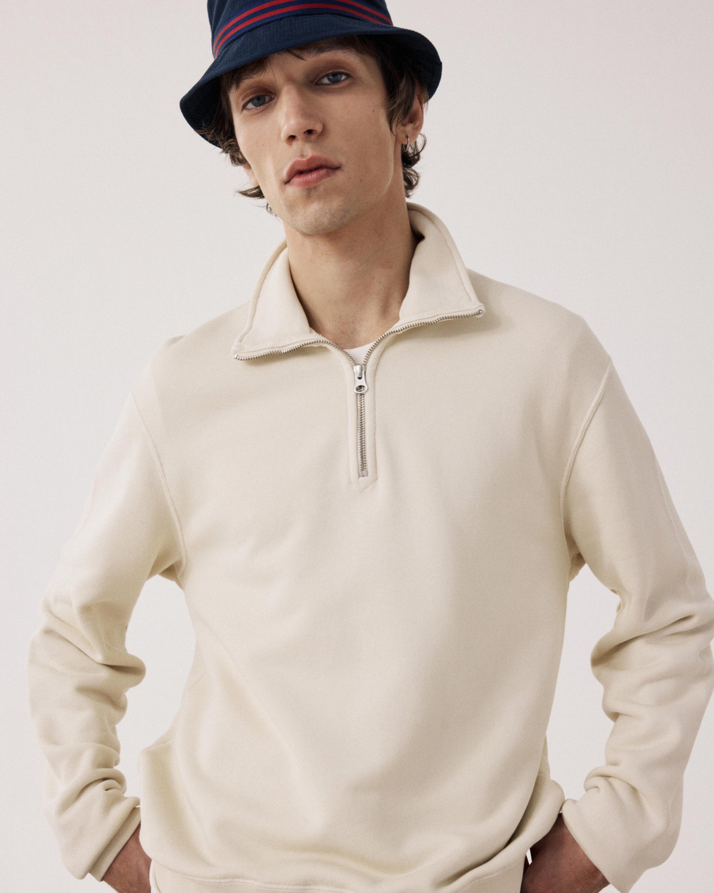 Sweatshirt Homme en Coton Vanille Zipper BFP5313-05