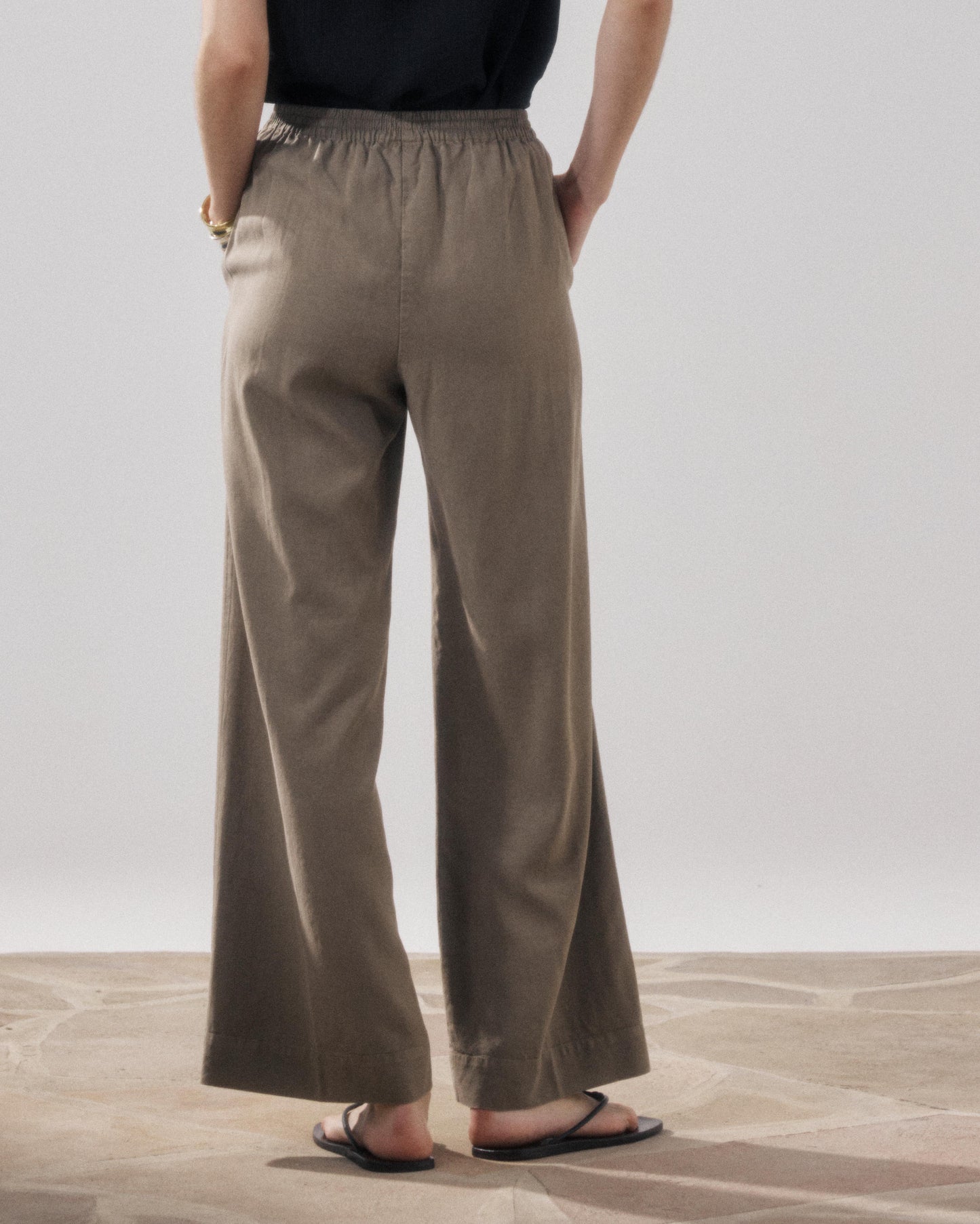 Women's Khaki Lyocell & Cotton Pants Palermo BFPB608-34