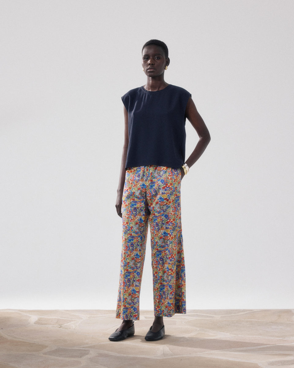 Pantalon Femme en Coton Imprimé Liberty Multicouleur Palerme - Image alternative