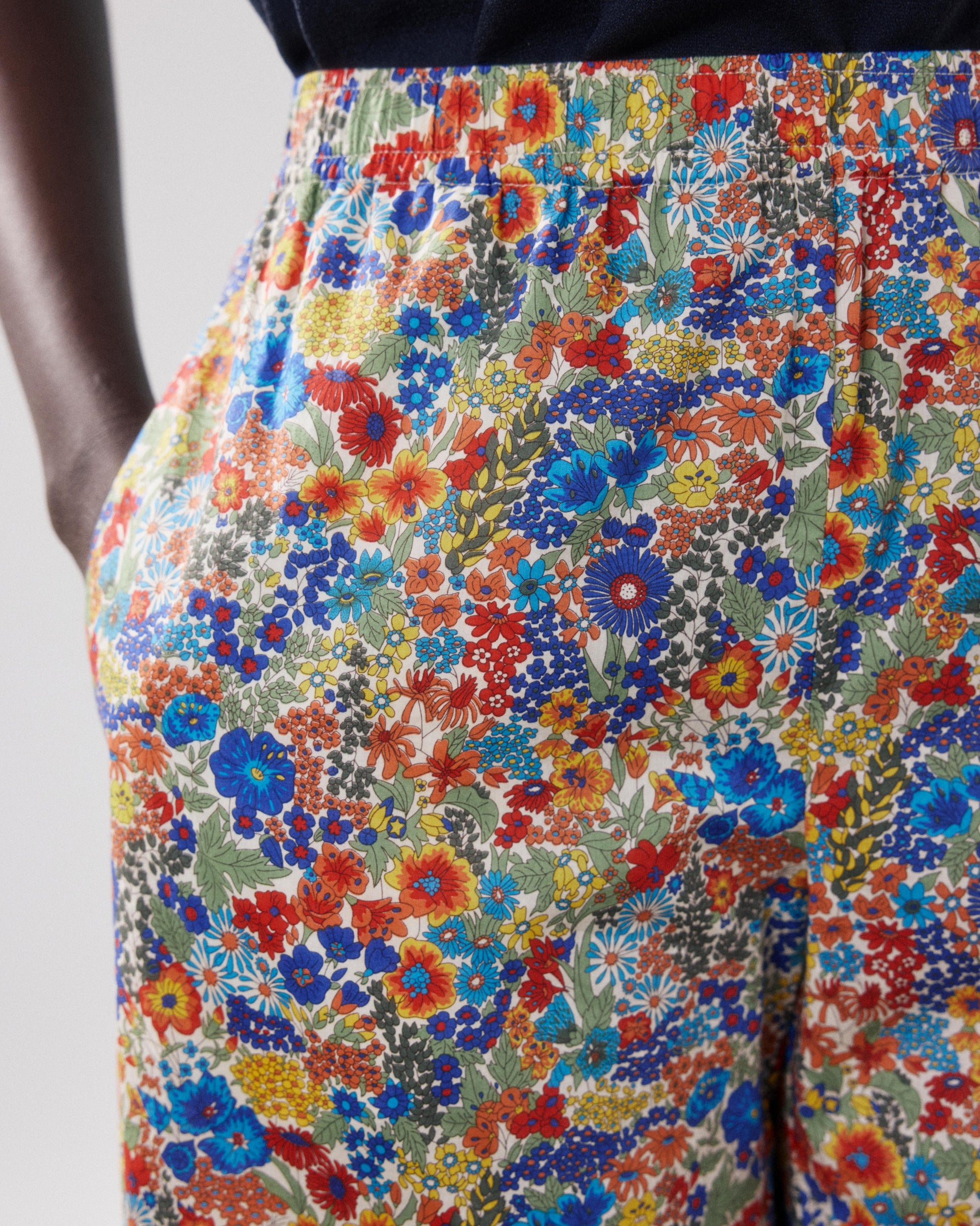 Pantalones de mujer de Algodón con Estampado Liberty multicolor Palerme BFPB633-01