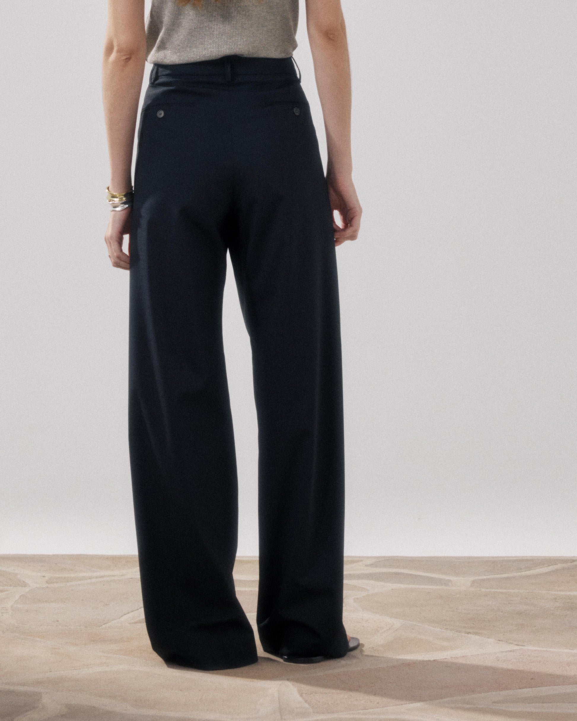 Pantalon Femme en Laine Noir Panache