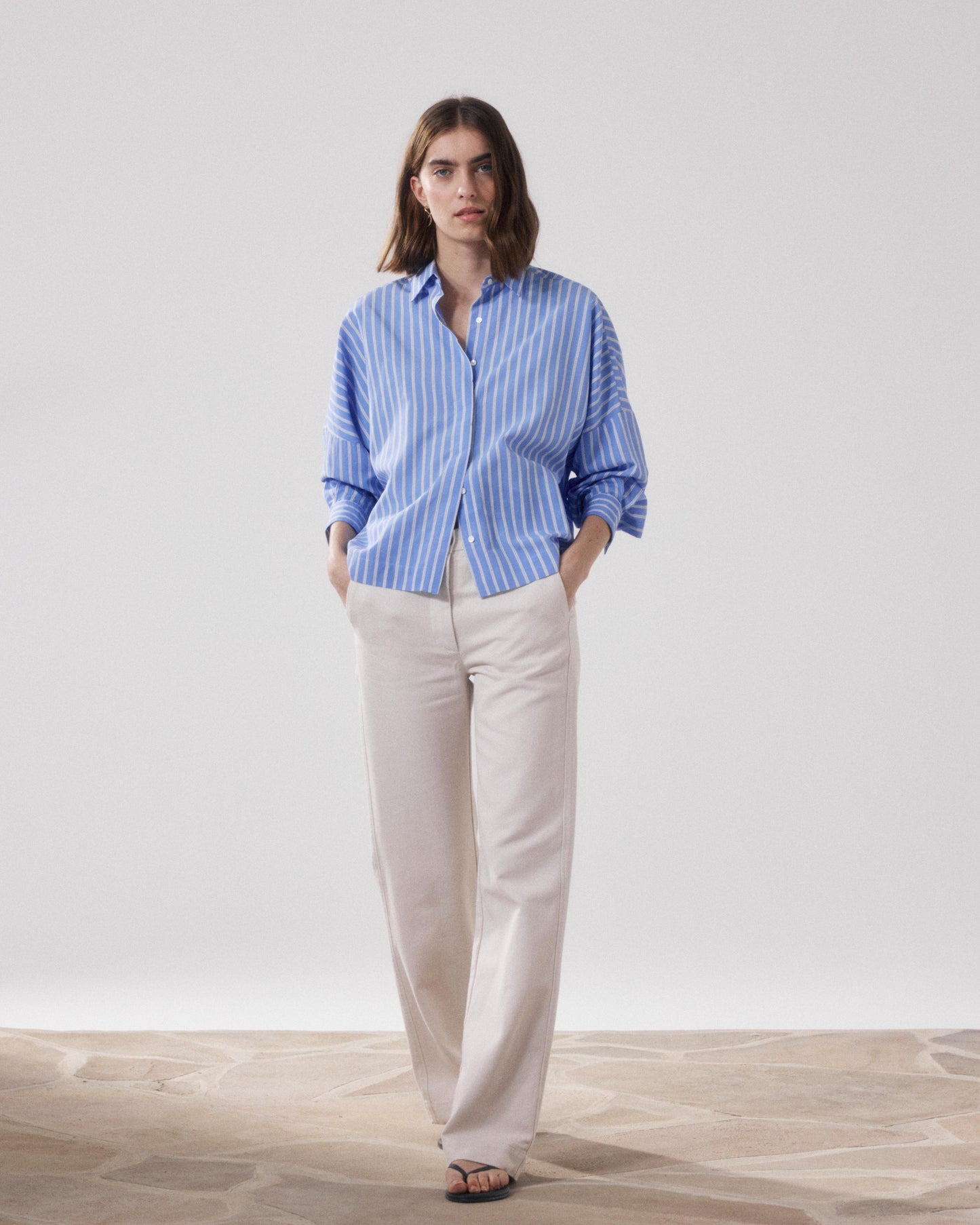 Pantalon Femme en Lyocell & Coton Beige Pandore