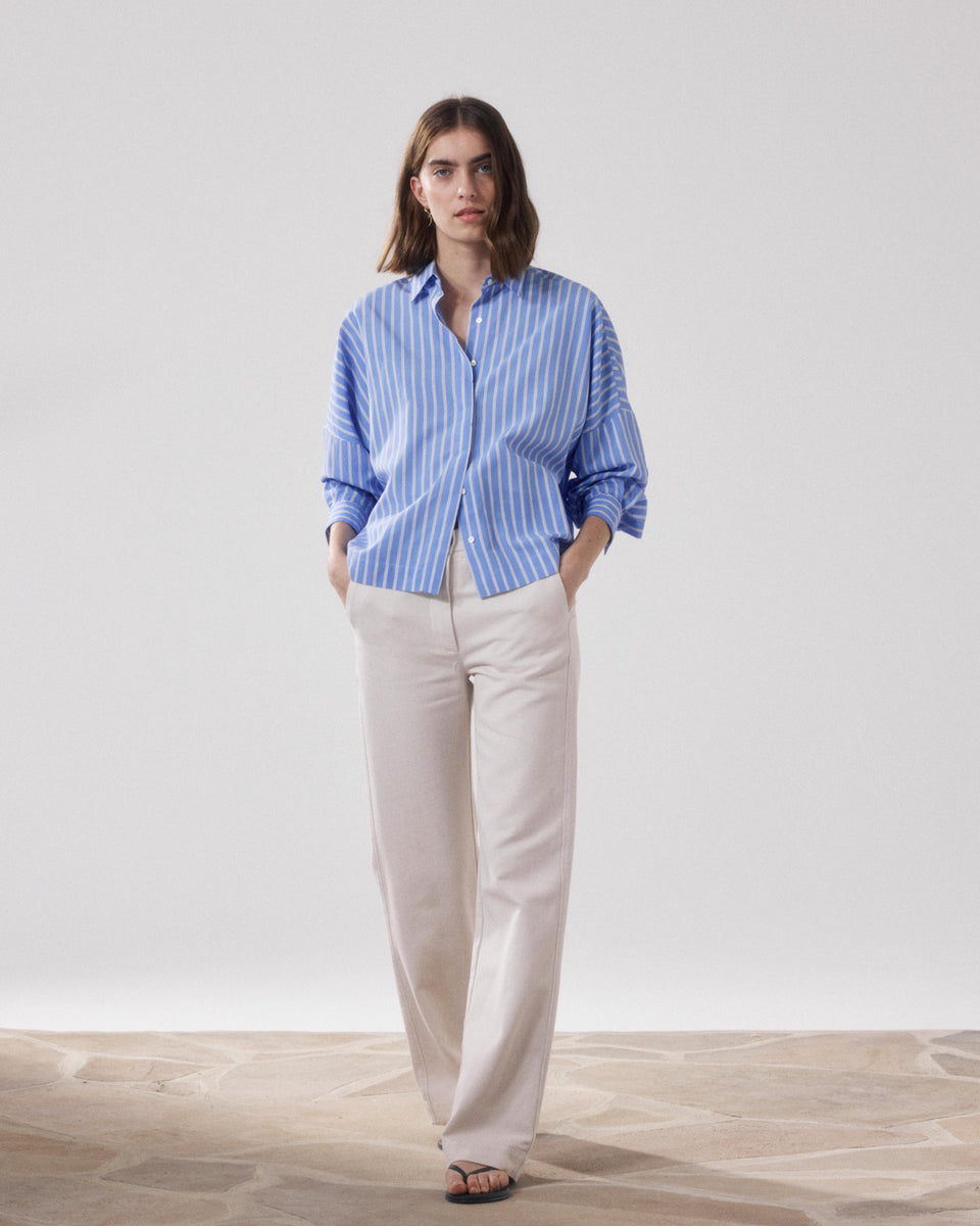 Pantalon Femme en Lyocell & Coton Beige Pandore - Image alternative