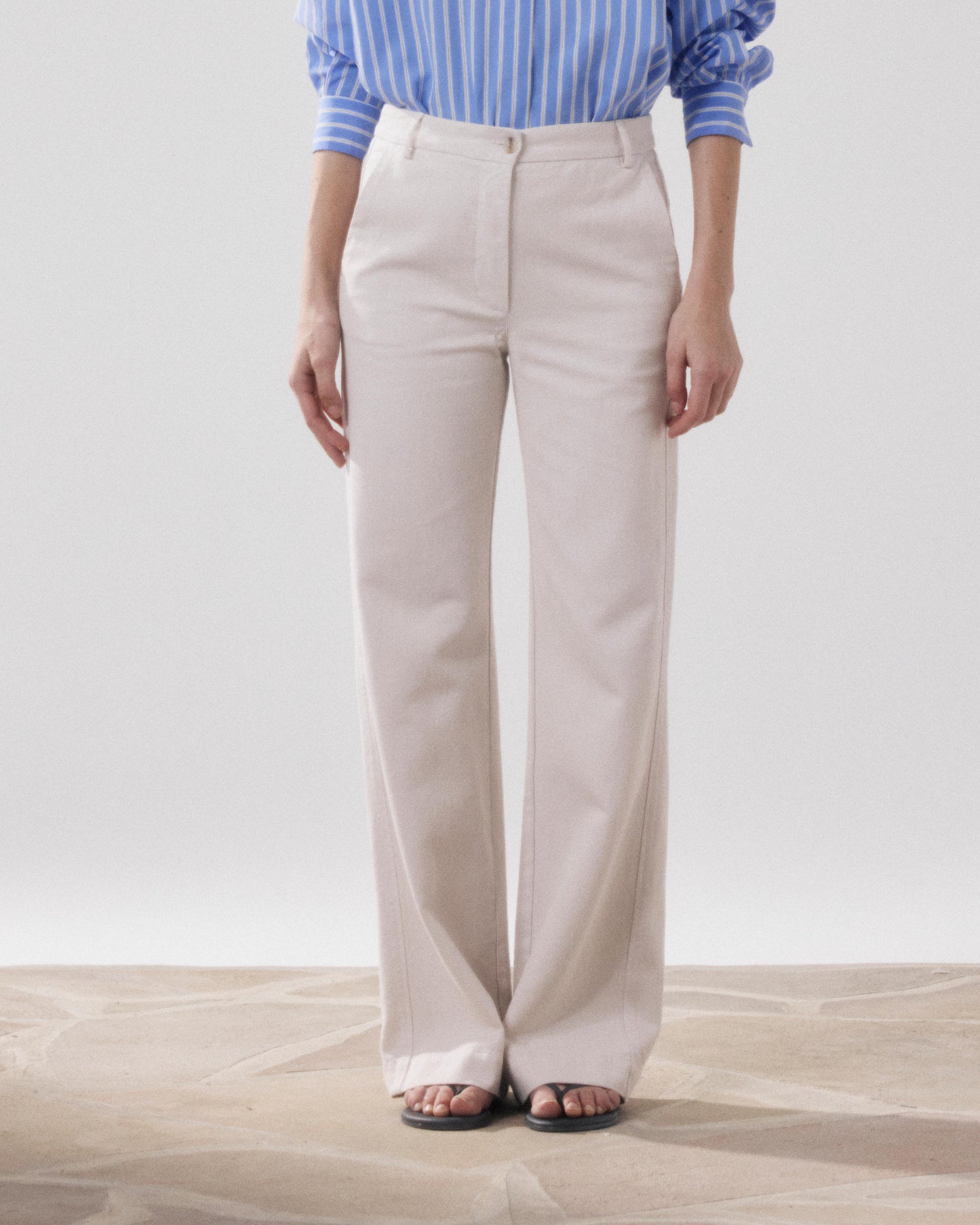Pantalon Femme en Lyocell & Coton Beige Pandore