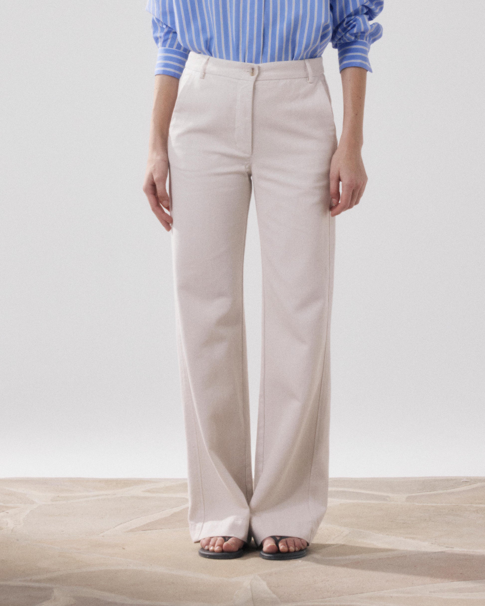 Pantalon Femme en Lyocell & Coton Beige Pandore