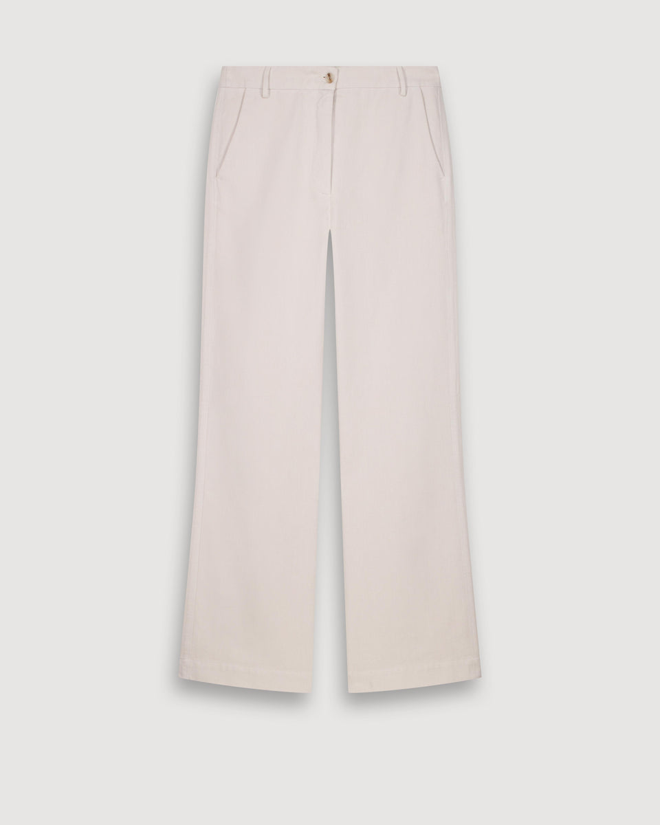 Pantalon Femme en Lyocell & Coton Beige Pandore - Image 3