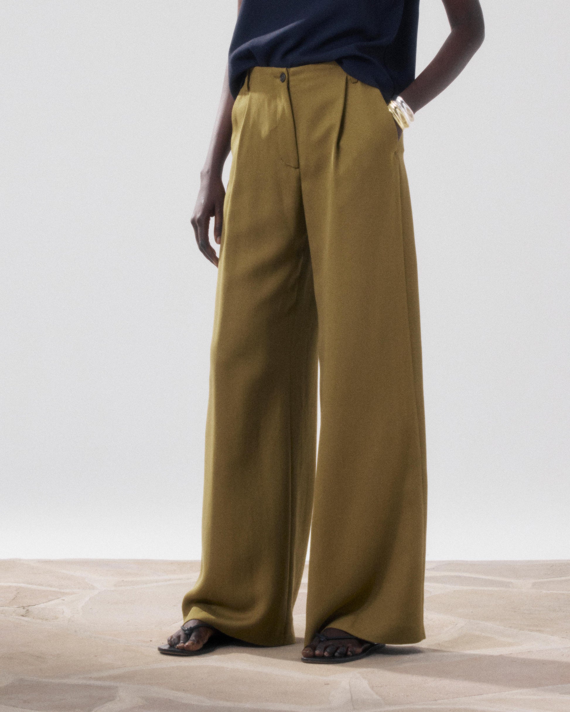 Pantalon Femme en Lyocell Bronze Paradise