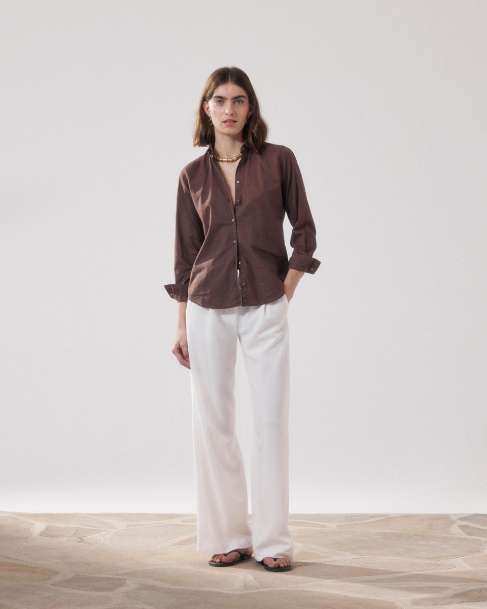 Pantalon Femme en Crepe Blanc Paradise - Image principale