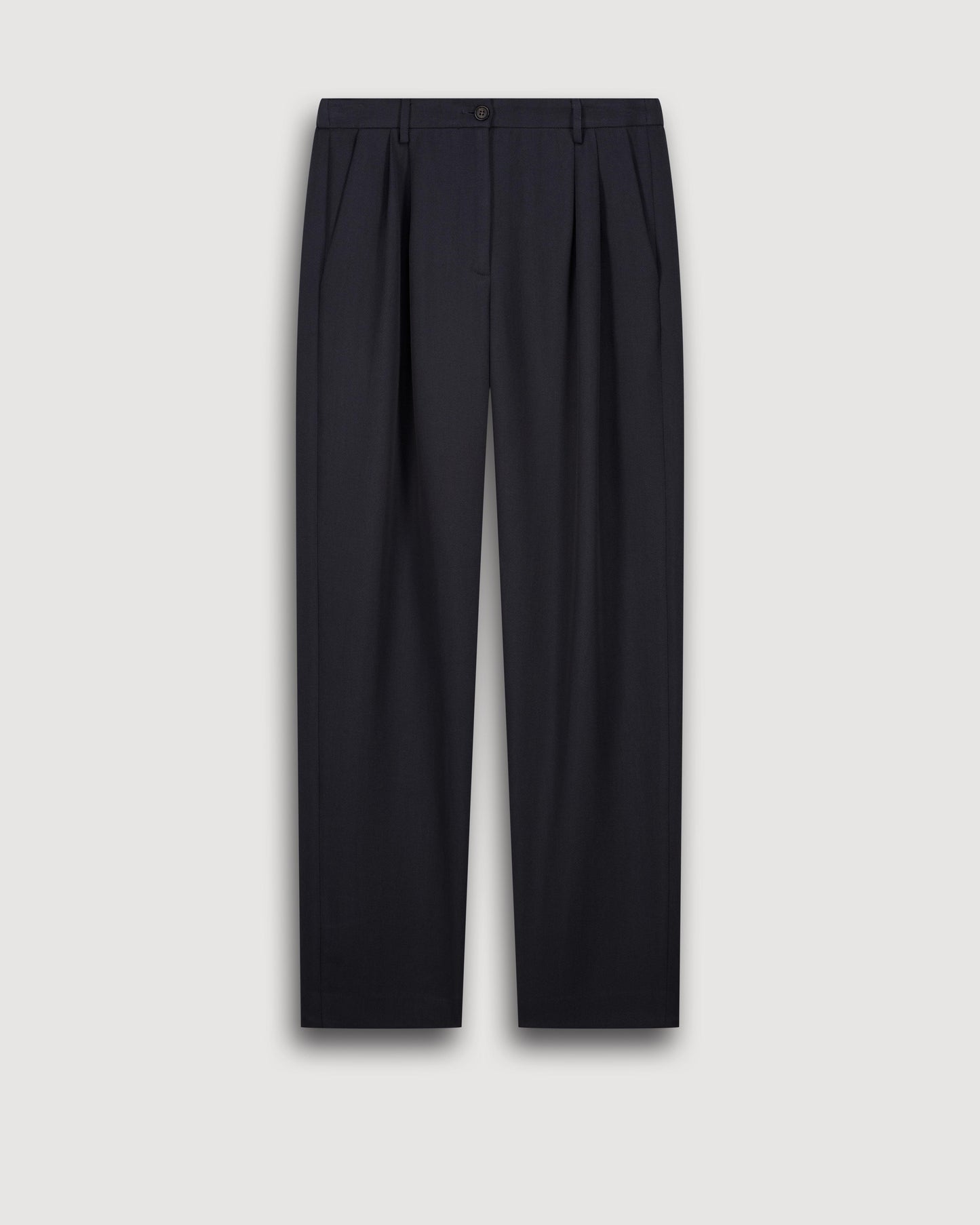 Pantalon Femme en Lyocell Bleu Marine Paula