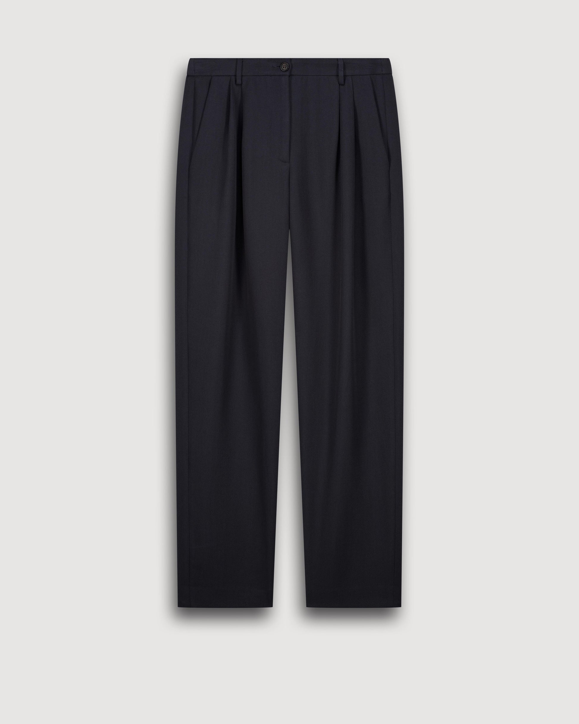 Pantalon Femme en Lyocell Bleu Marine Paula