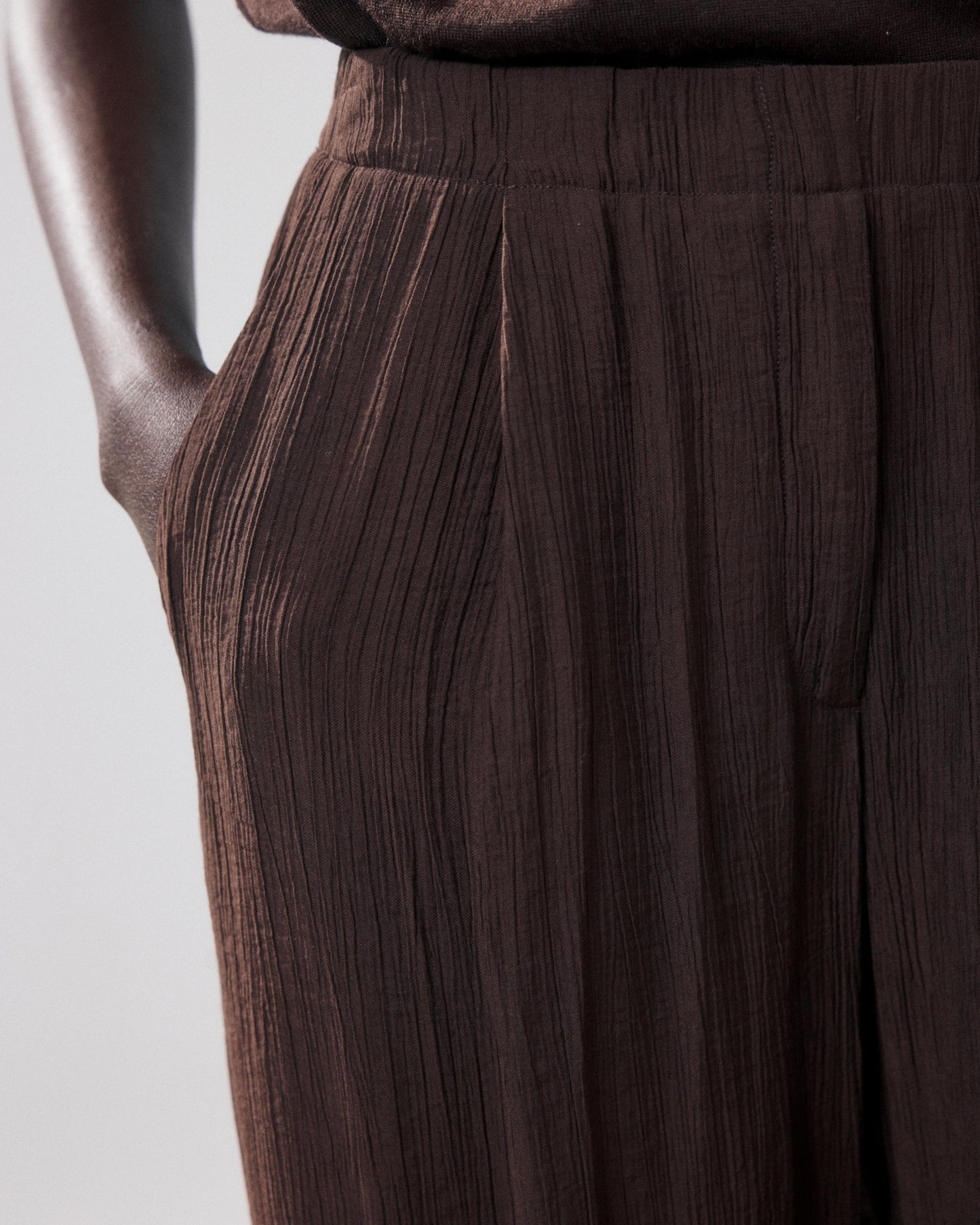 Pantalon Femme en Coton Marron Paysage
