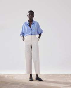 Pantalon Femme en Popeline Beige Perf