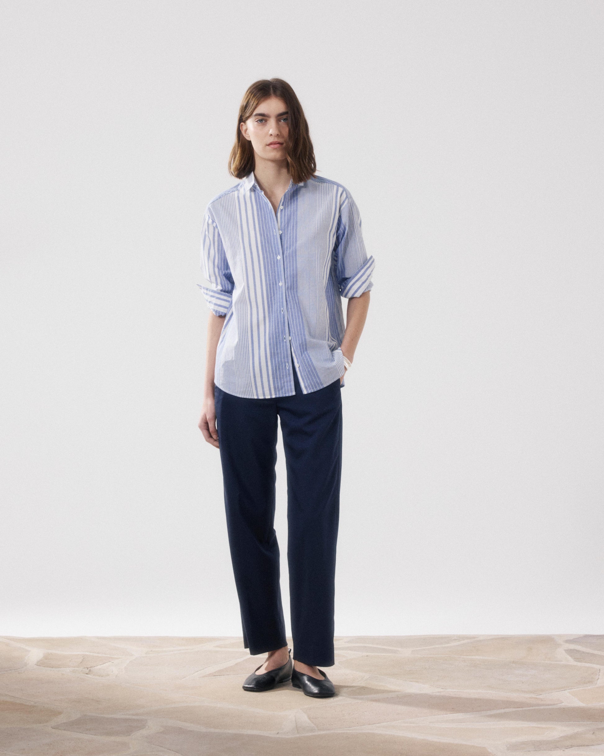 Pantalones de mujer de Lana azul marino Perf BFPJ614-01