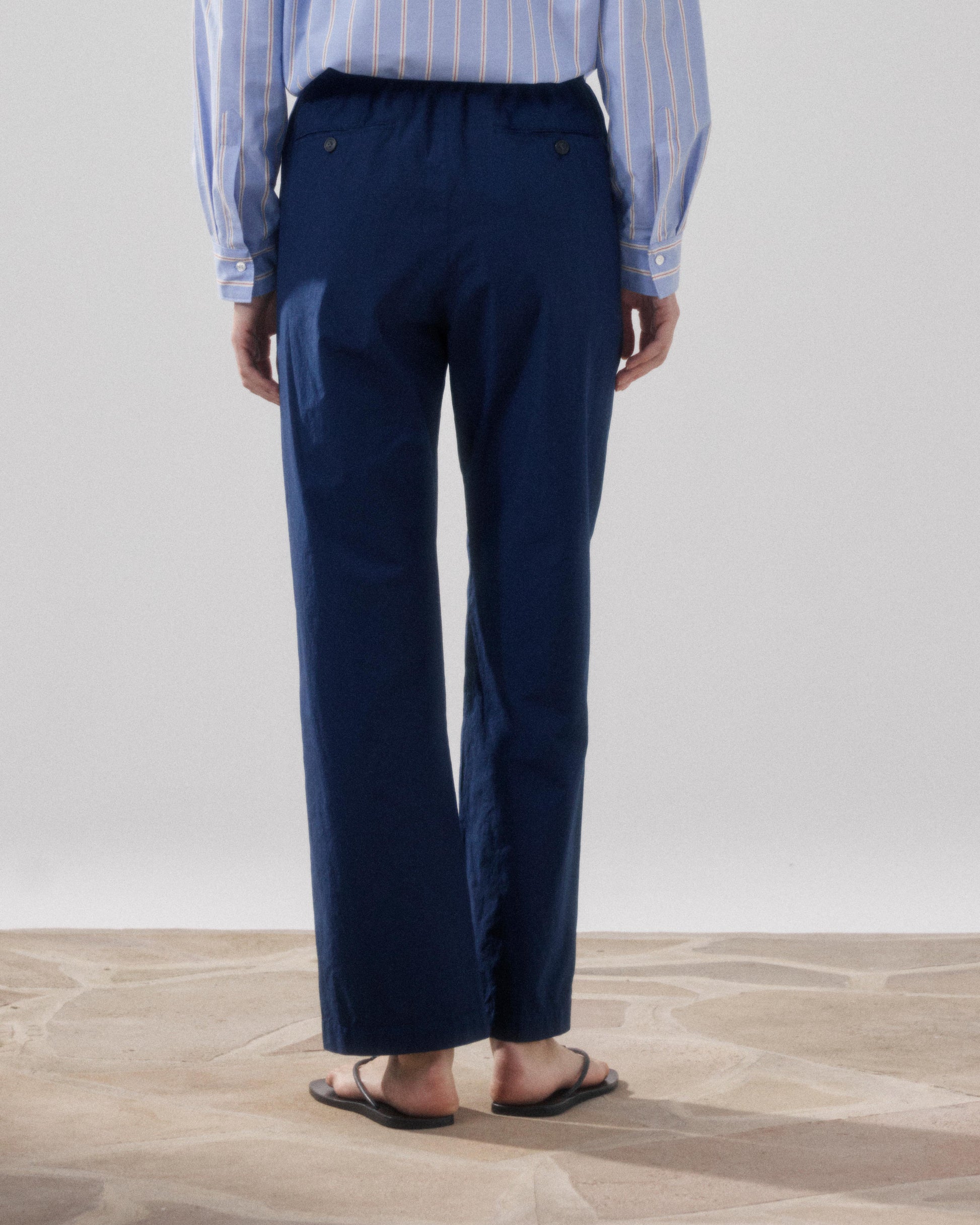 Pantalon Femme en Popeline Bleu Nuit Peyo