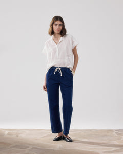 Pantalones de mujer de algodón azul Peyo BFPK617-02