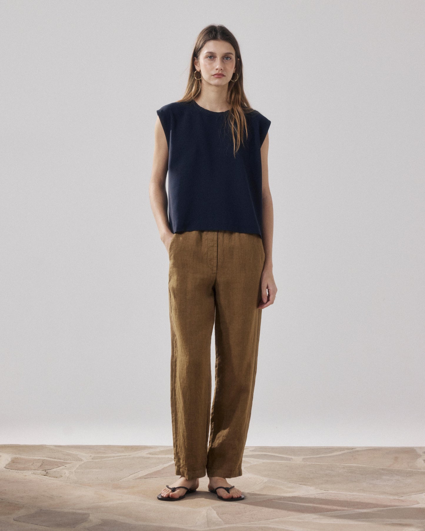 Pantalon Femme en Lin Bronze Pirol