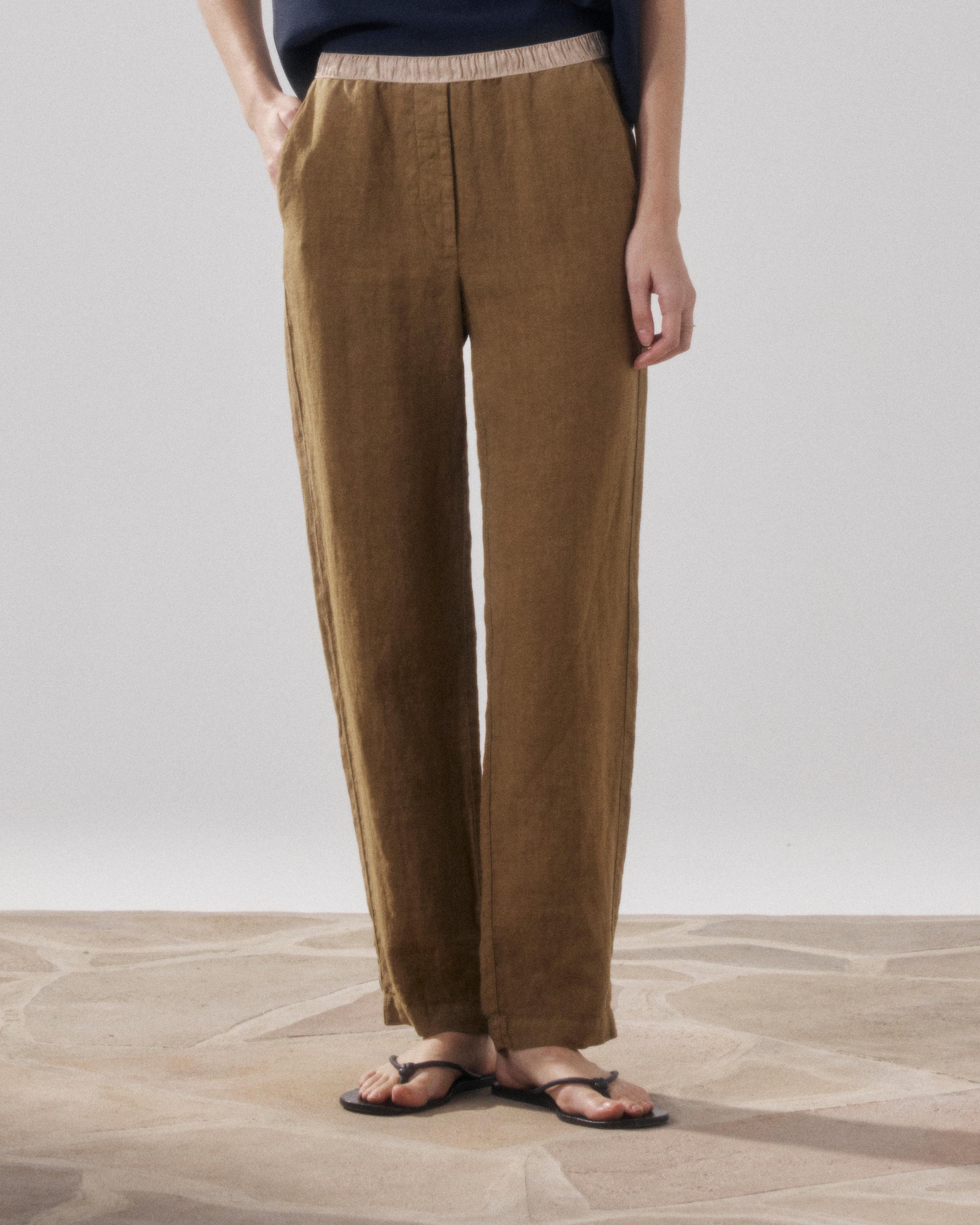 Pantalon Femme en Lin Bronze Pirol