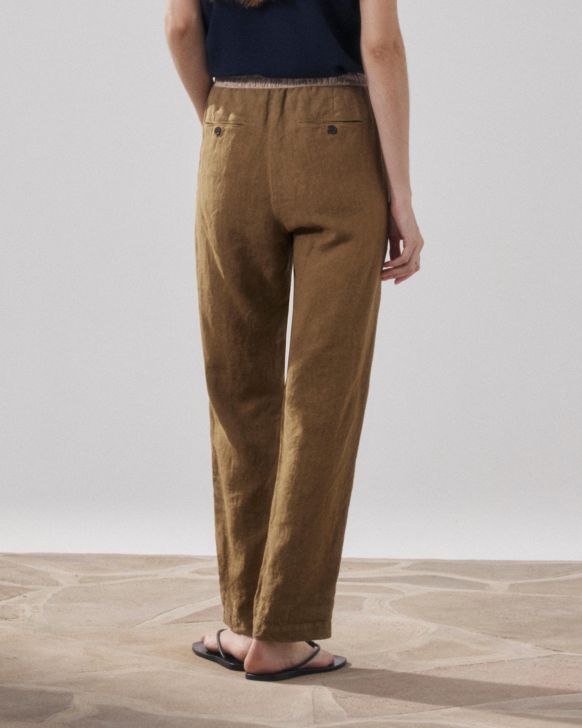 Pantalon Femme en Lin Bronze Pirol