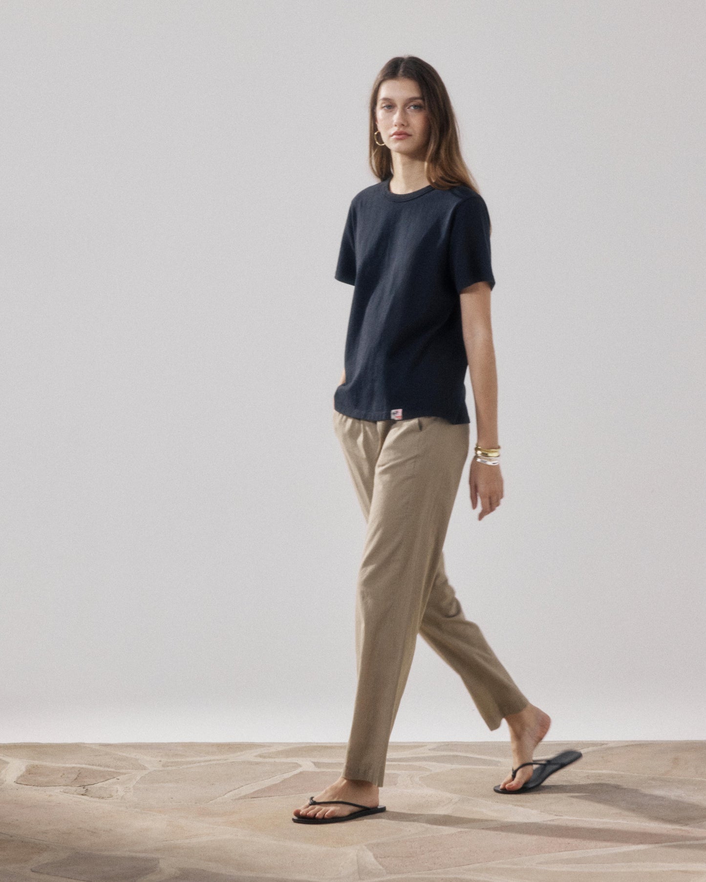 Pantalon Femme en Voile de Coton Khaki Pirol