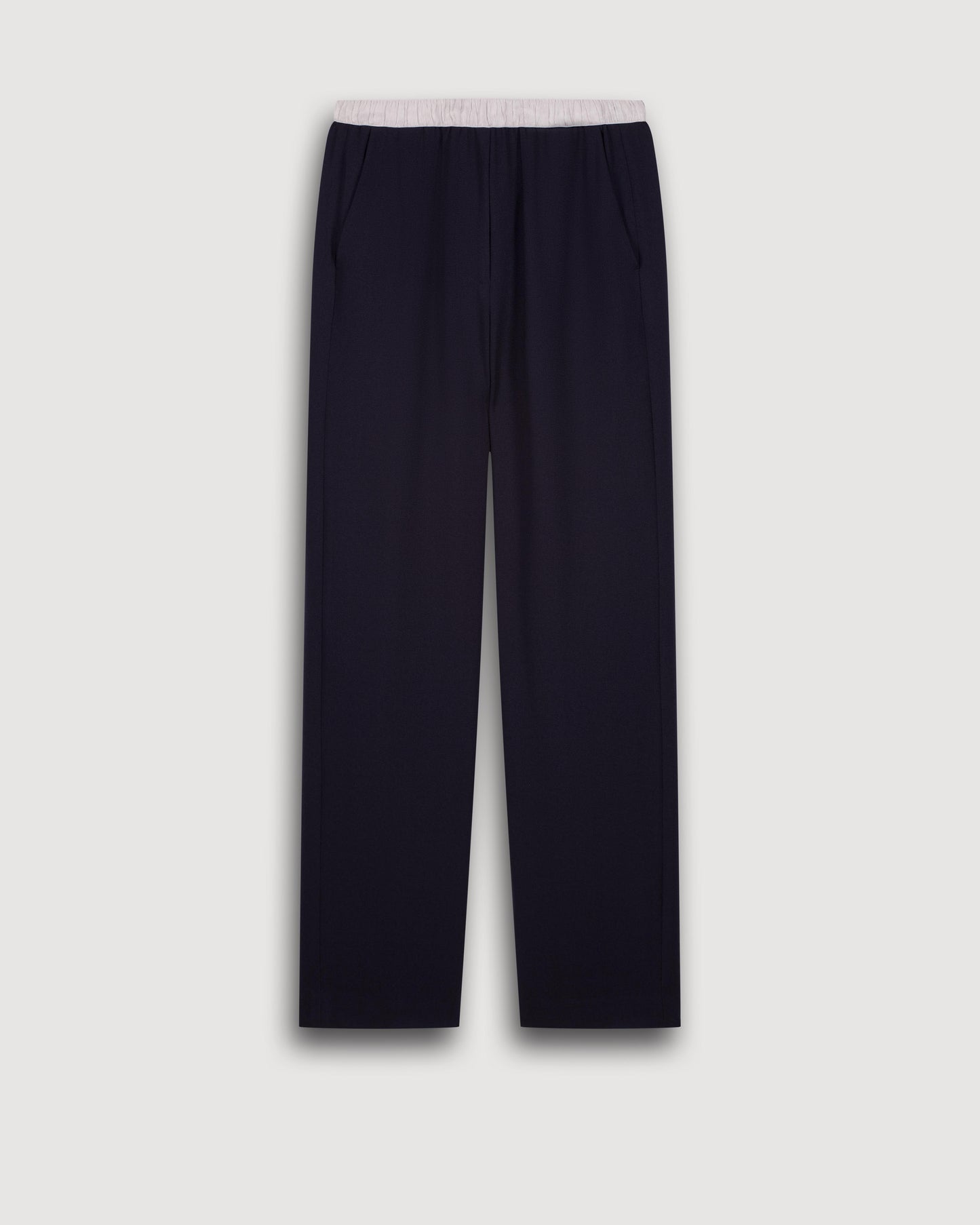 Pantalon Femme en Crepe Bleu Nuit Pirol