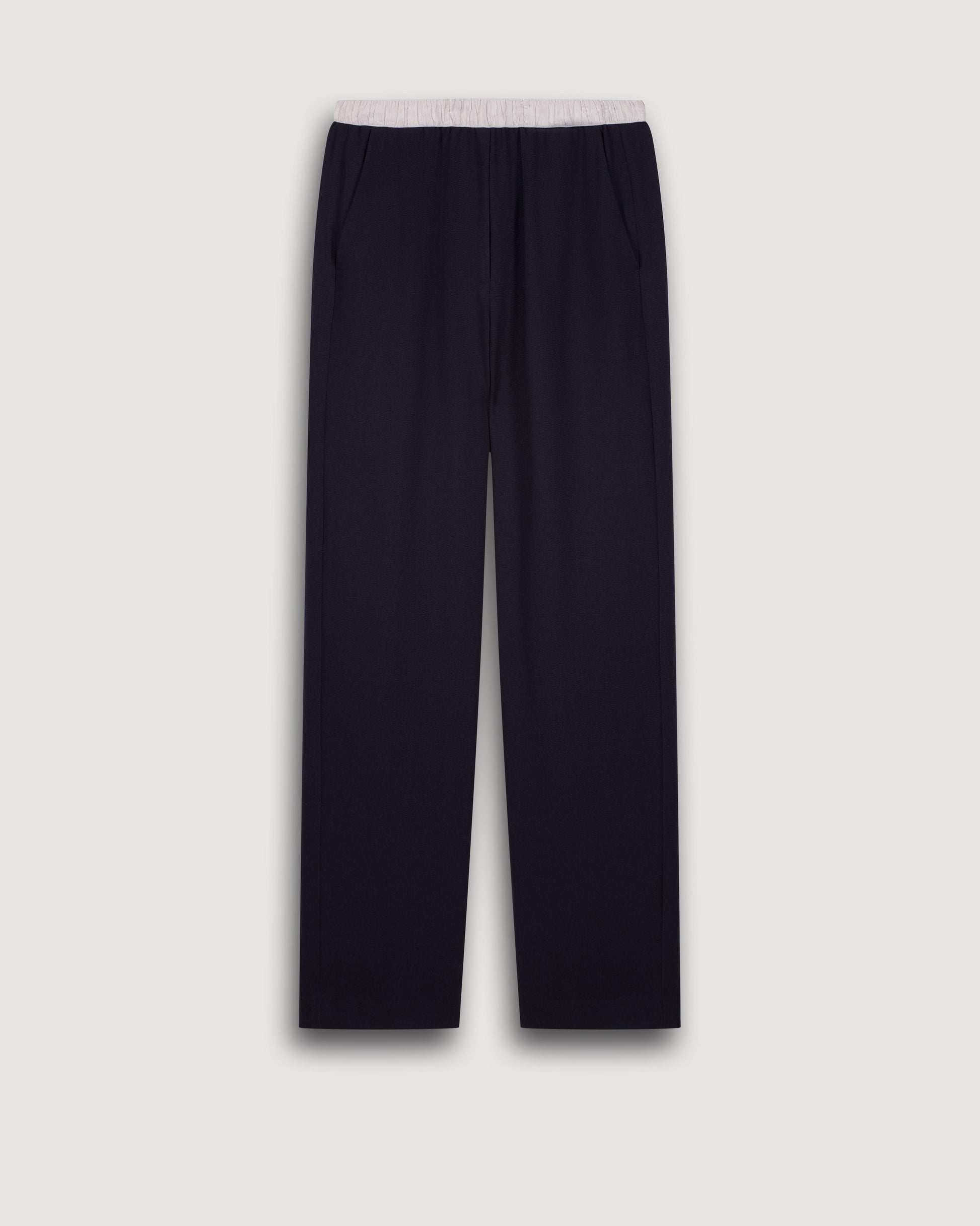 Pantalon Femme en Crepe Bleu Nuit Pirol