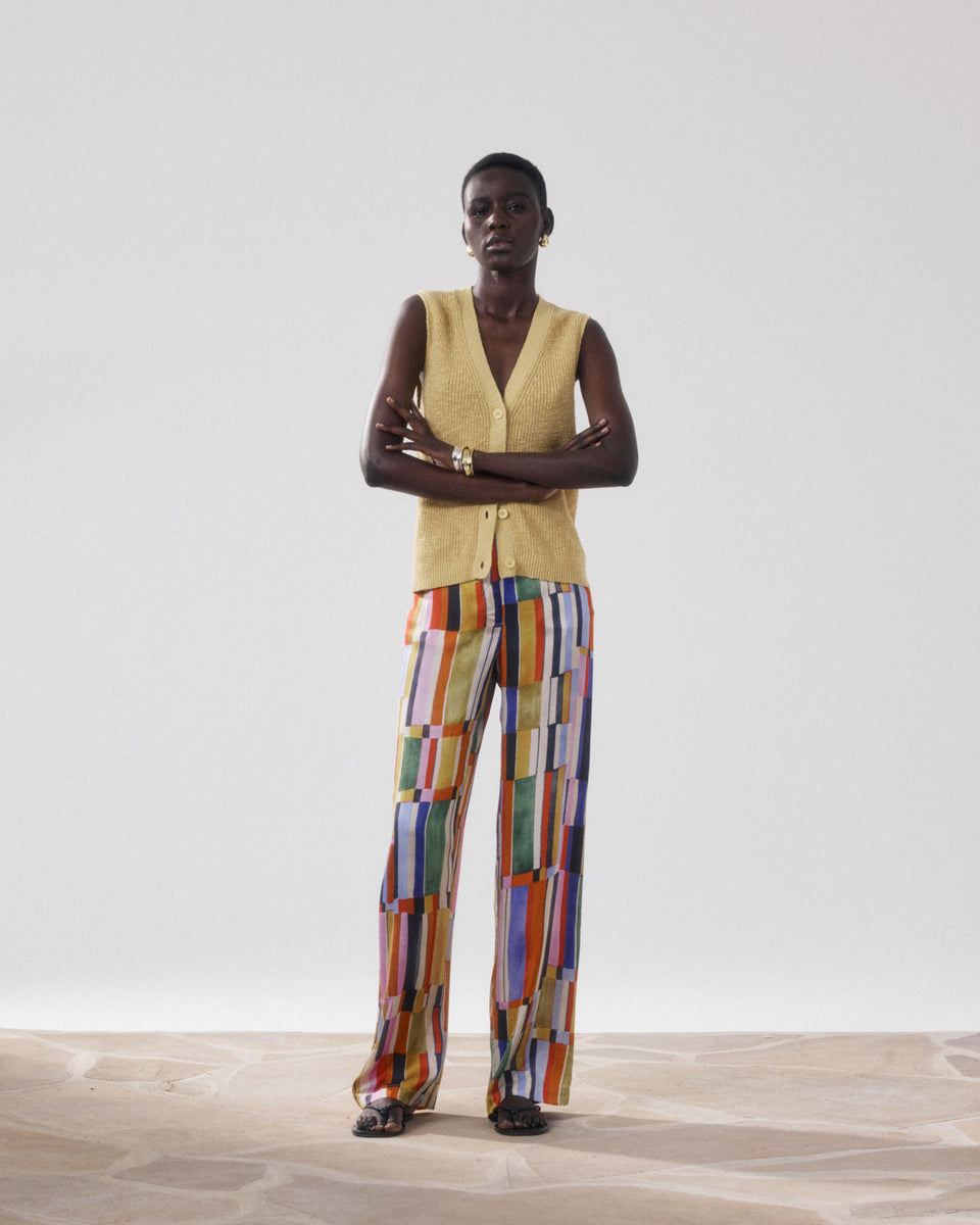 Pantalon Femme en Viscose Imprimé Multicouleur Positano - Image principale