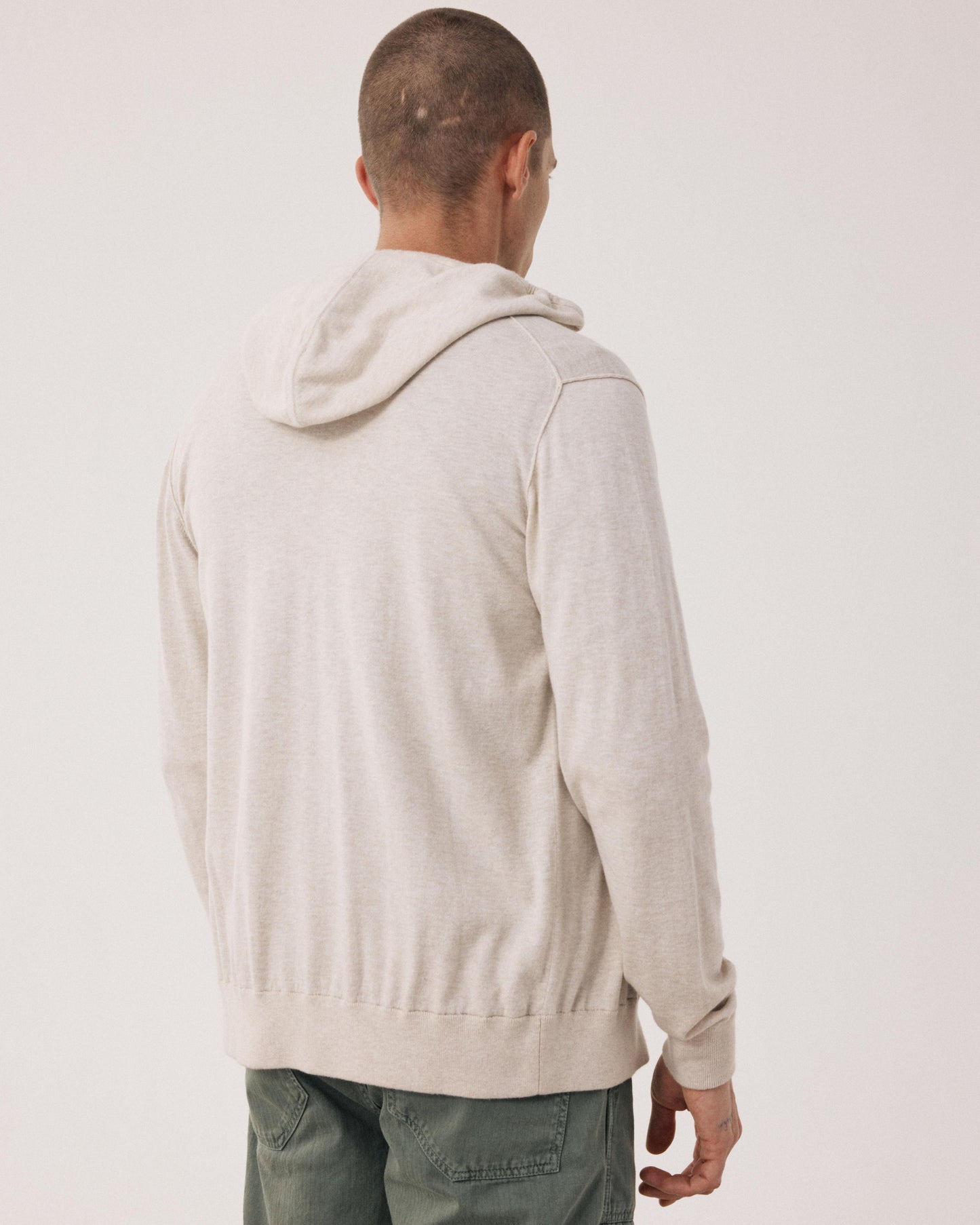 Pull Homme en coton Supima & Cachemire Beige Hoody BFQ2314-08