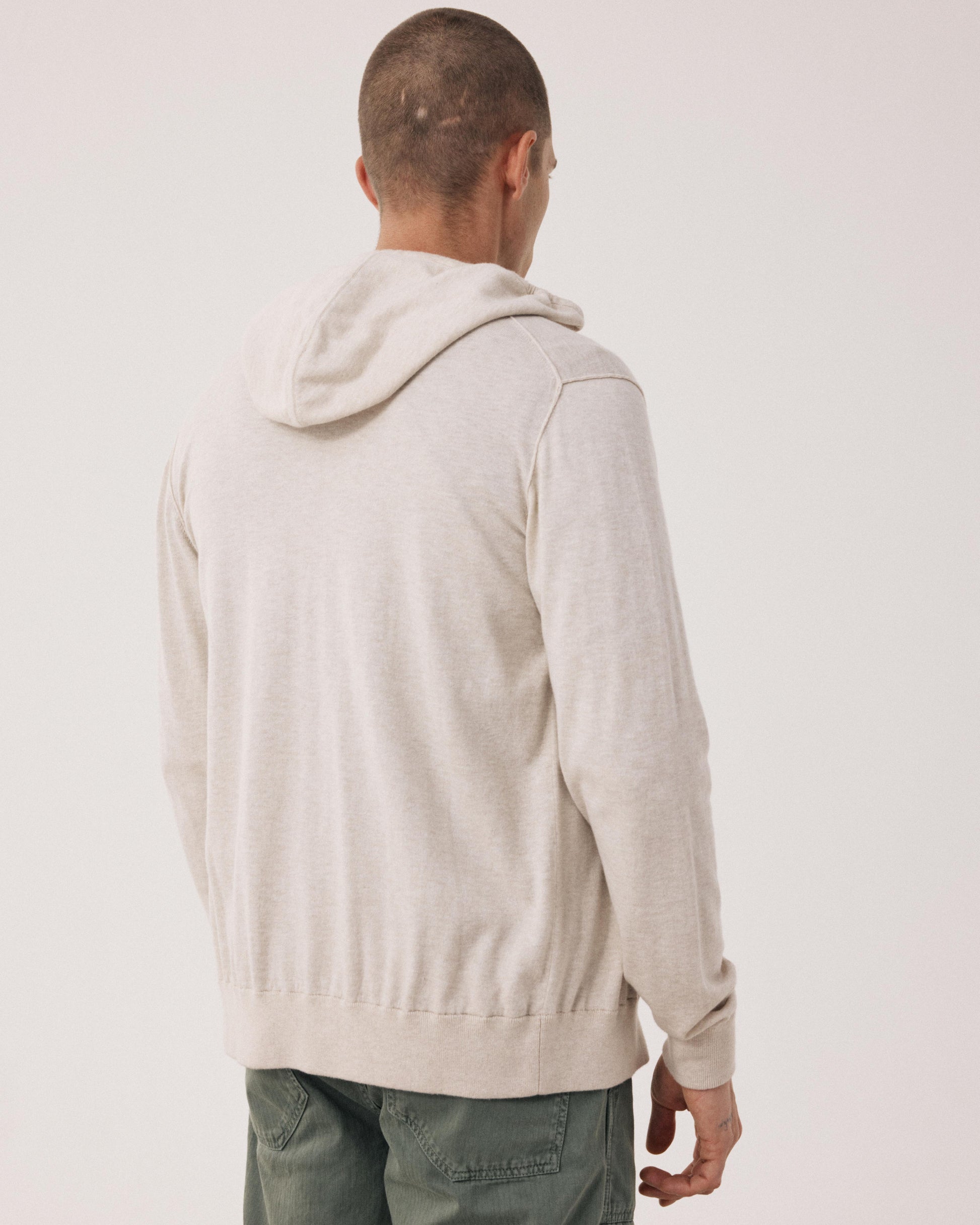 Pull Homme en coton Supima & Cachemire Beige Hoody BFQ2314-08