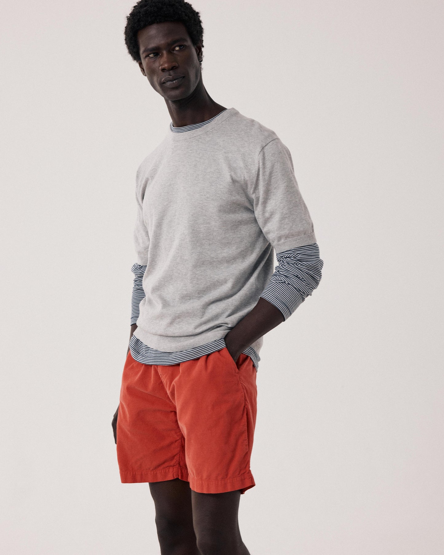 Pull Homme en Supima & Cachemire Gris BFQ5314-05